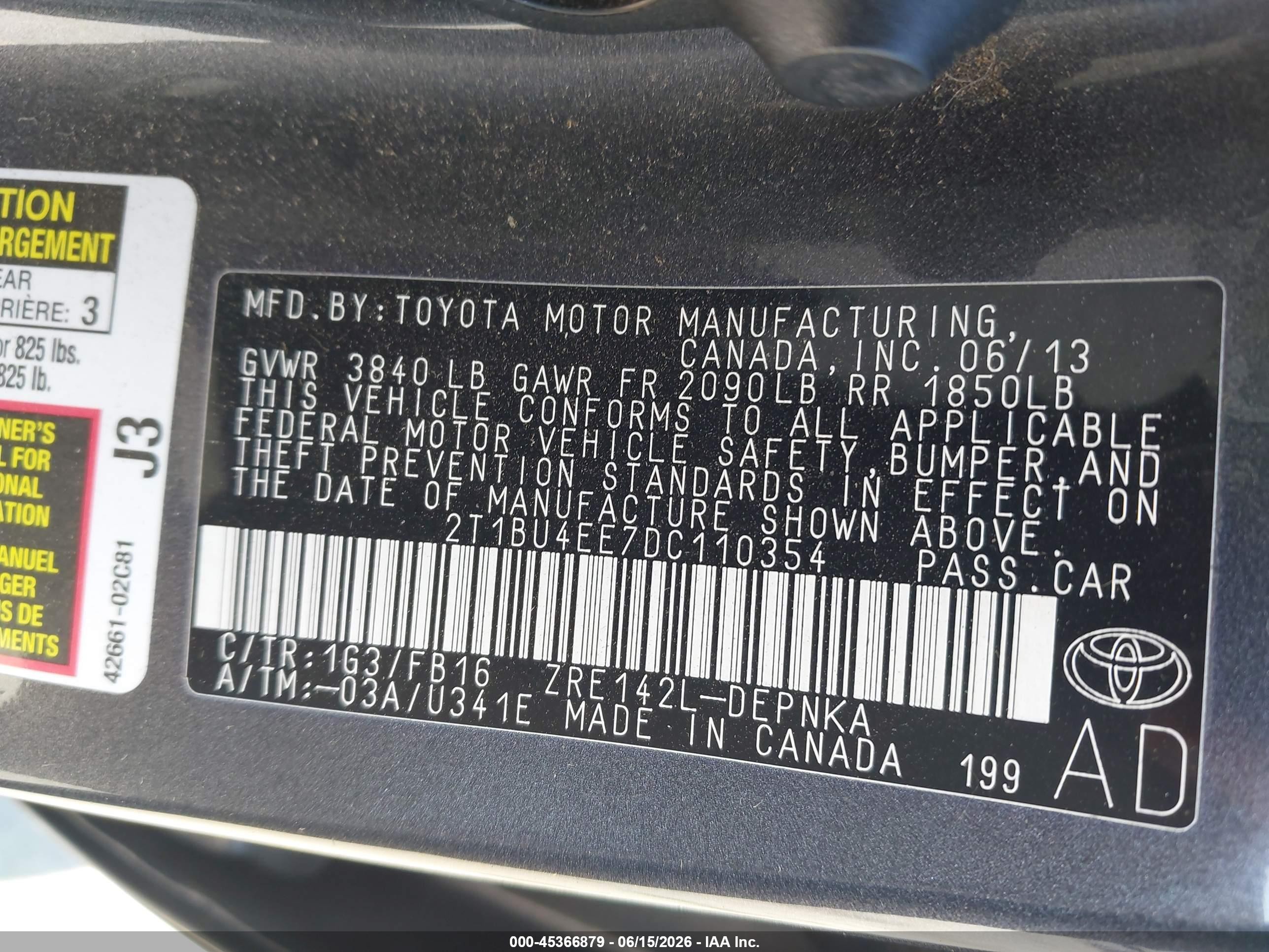 2013 Toyota Corolla Le Gray vin: 2T1BU4EE7DC110354