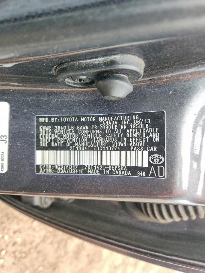 2013 Toyota Corolla S Серый vin: 2T1BU4EE7DC110774