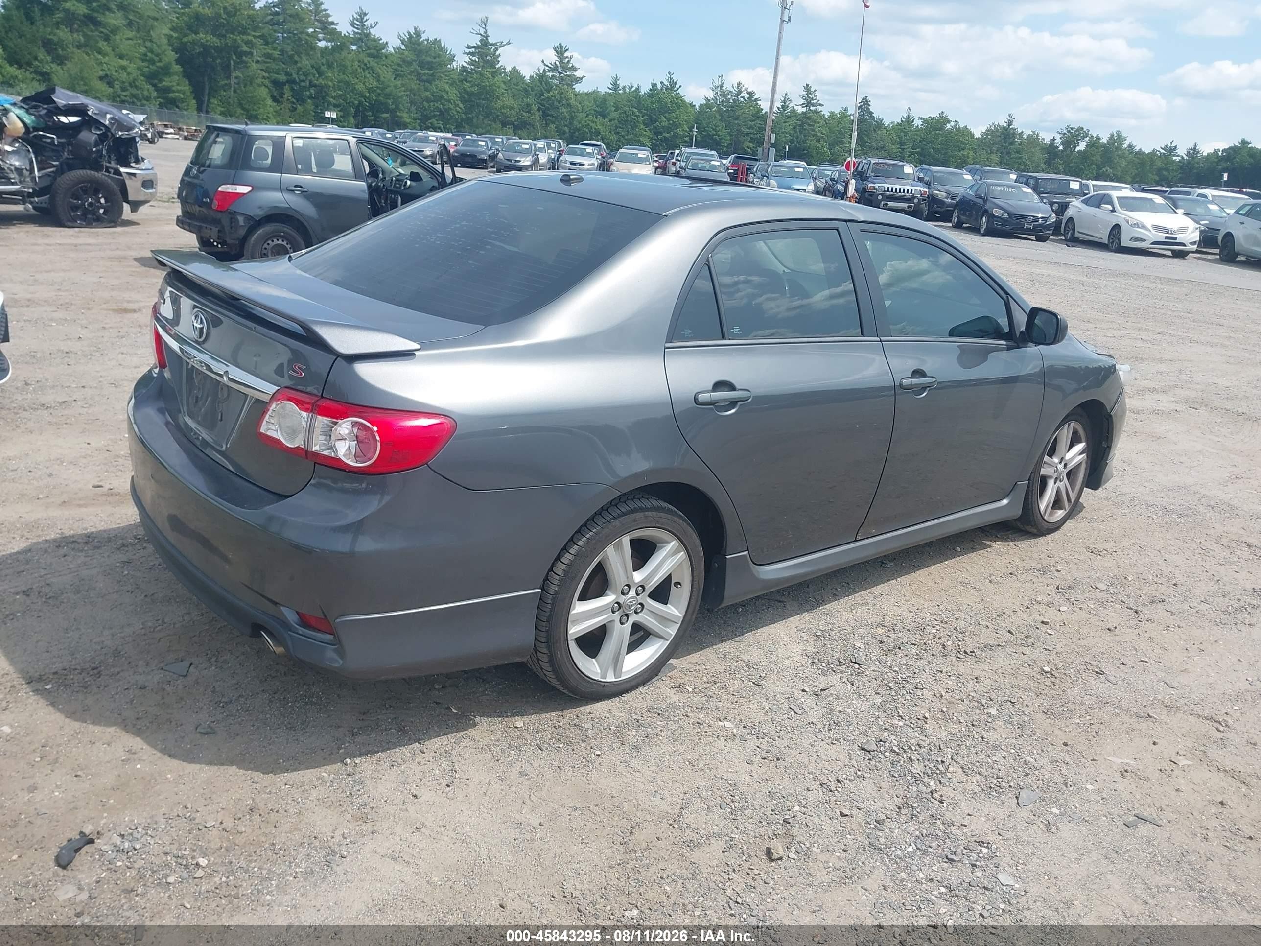 2013 Toyota Corolla S Gray vin: 2T1BU4EE7DC945693