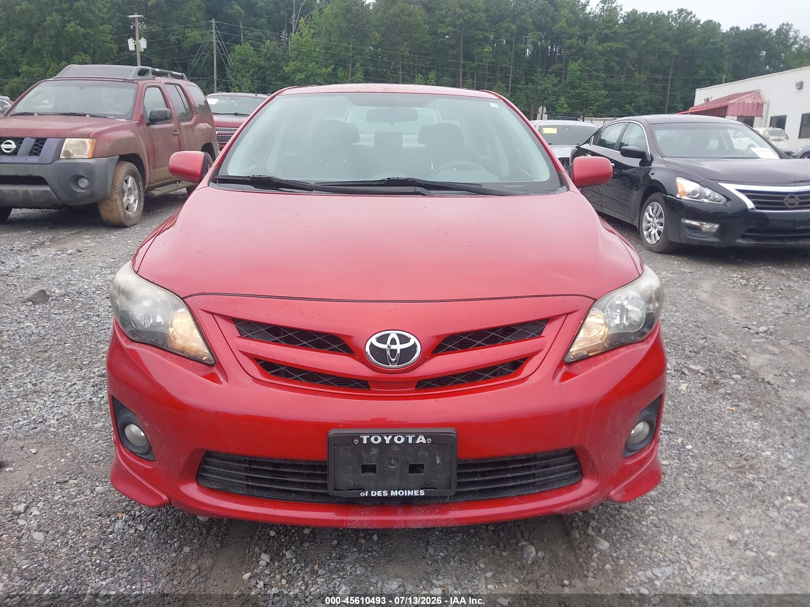 2013 Toyota Corolla S Red vin: 2T1BU4EE7DC958654