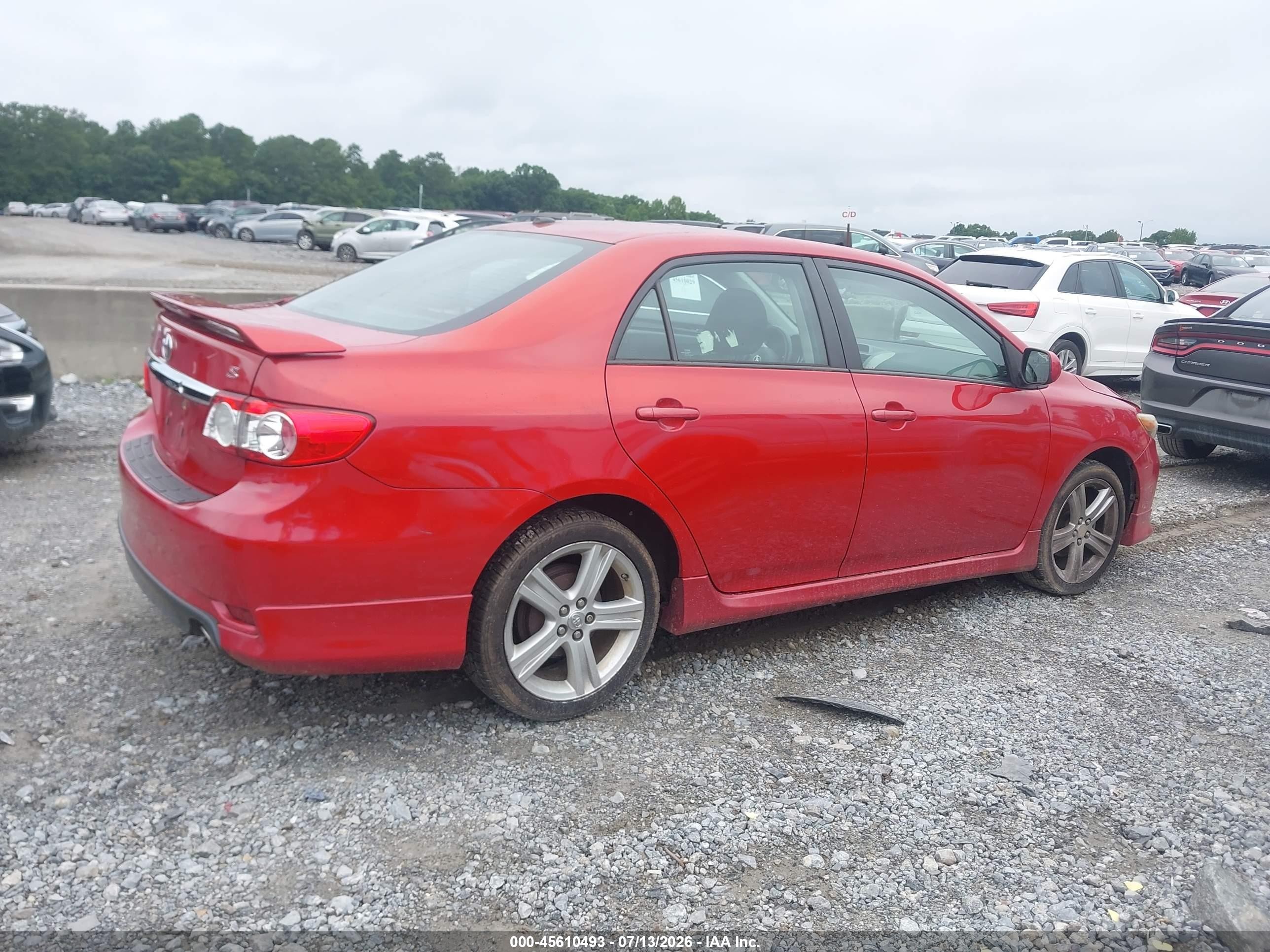 2013 Toyota Corolla S Red vin: 2T1BU4EE7DC958654