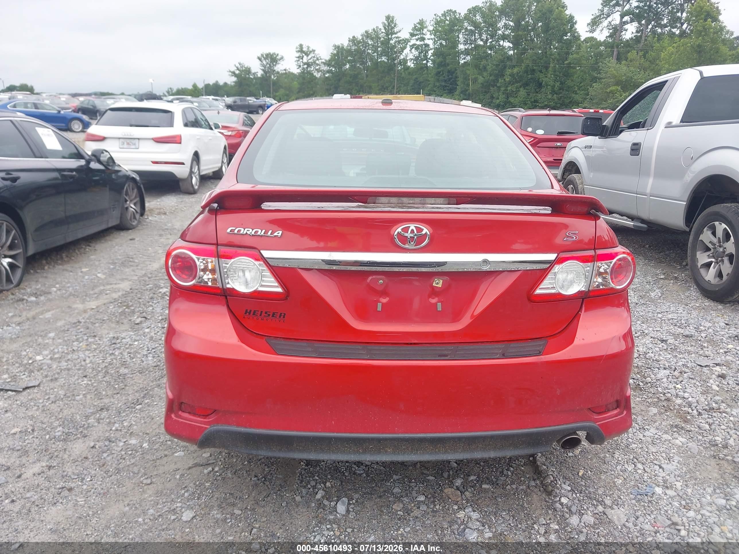 2013 Toyota Corolla S Red vin: 2T1BU4EE7DC958654