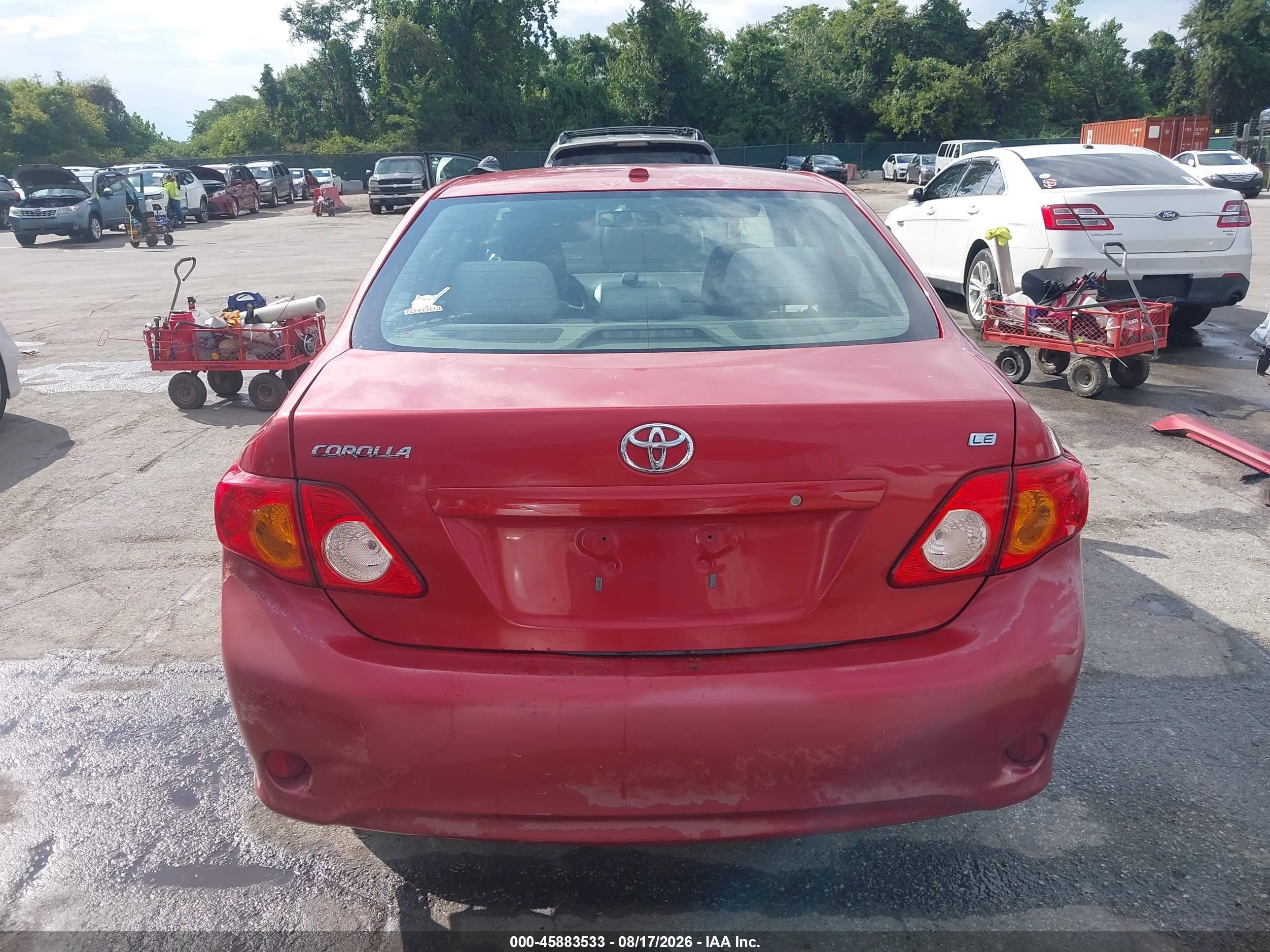 2010 Toyota Corolla Le Red vin: 2T1BU4EE8AC391849