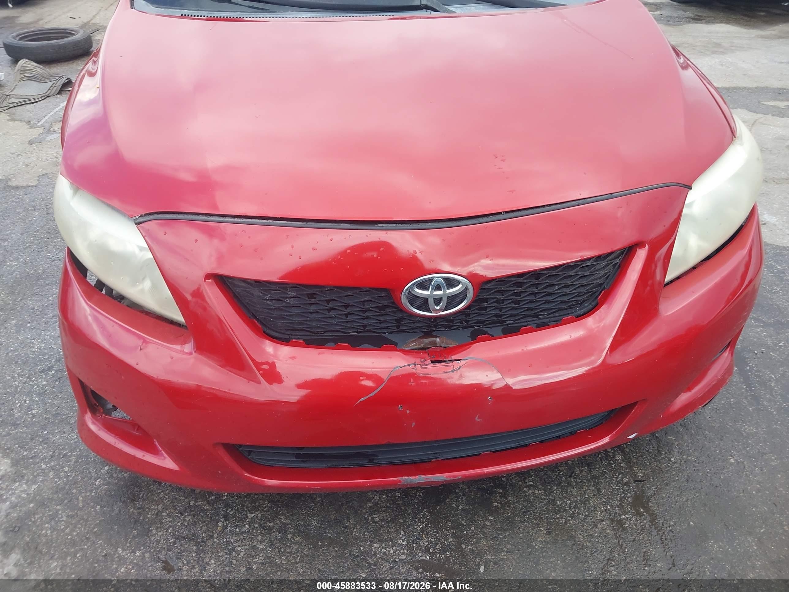 2010 Toyota Corolla Le Red vin: 2T1BU4EE8AC391849