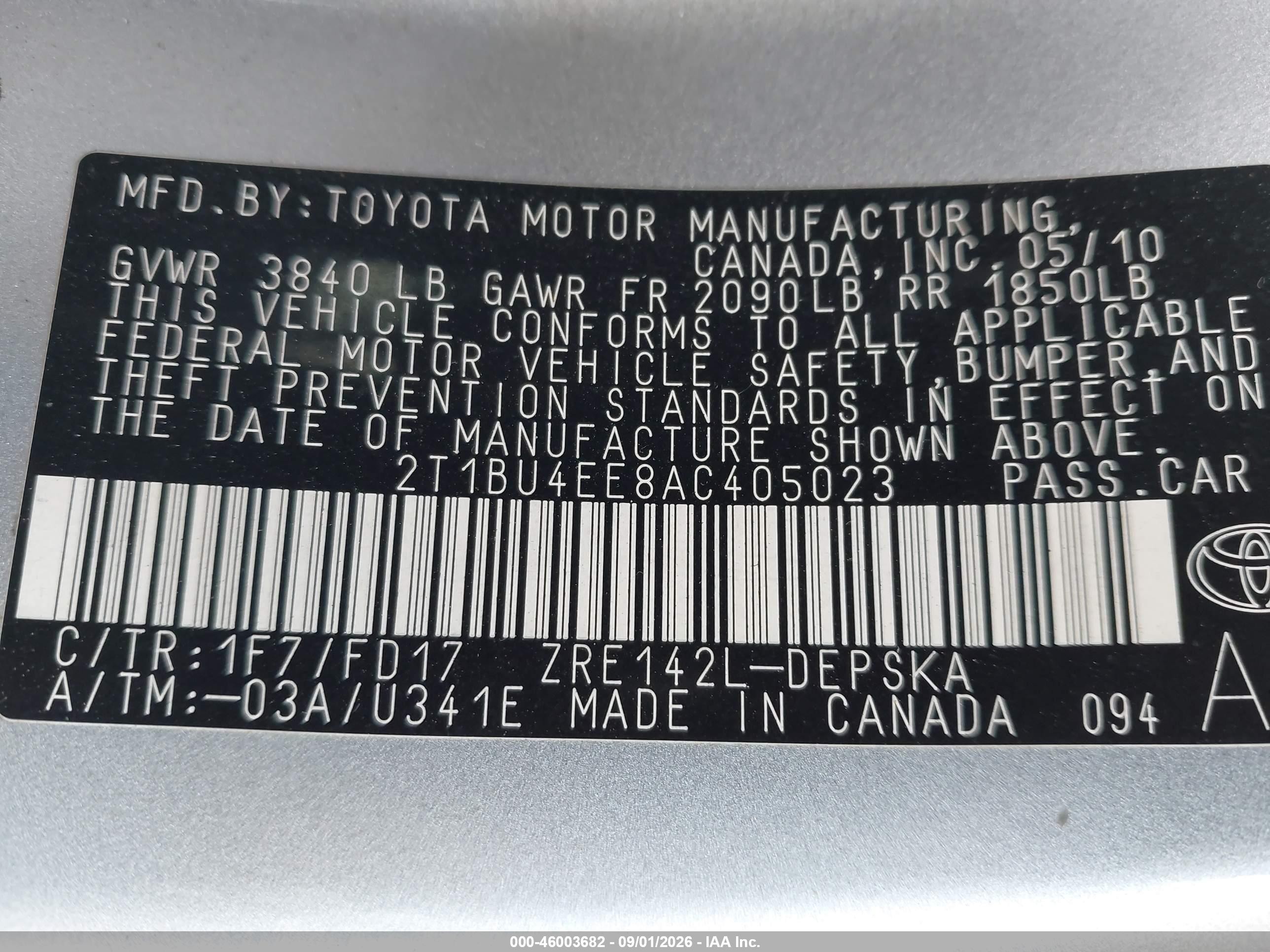 2010 Toyota Corolla S Серебряный vin: 2T1BU4EE8AC405023
