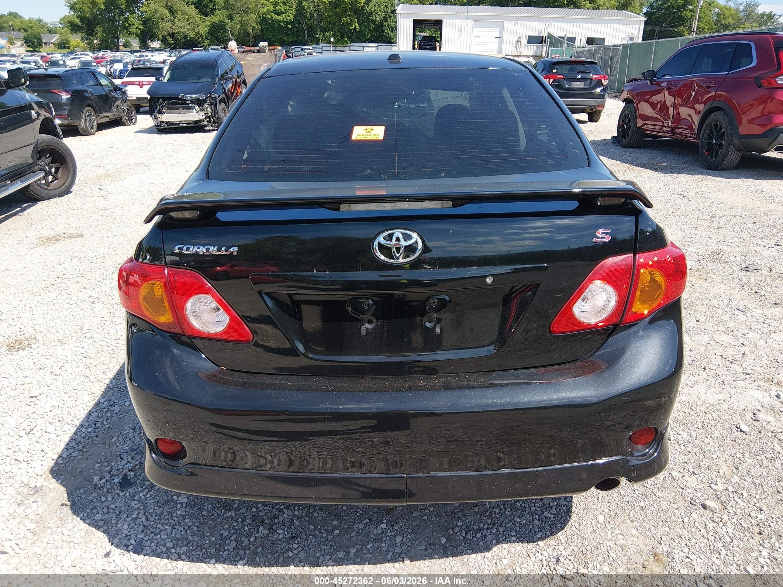 2010 Toyota Corolla S Black vin: 2T1BU4EE8AC469580