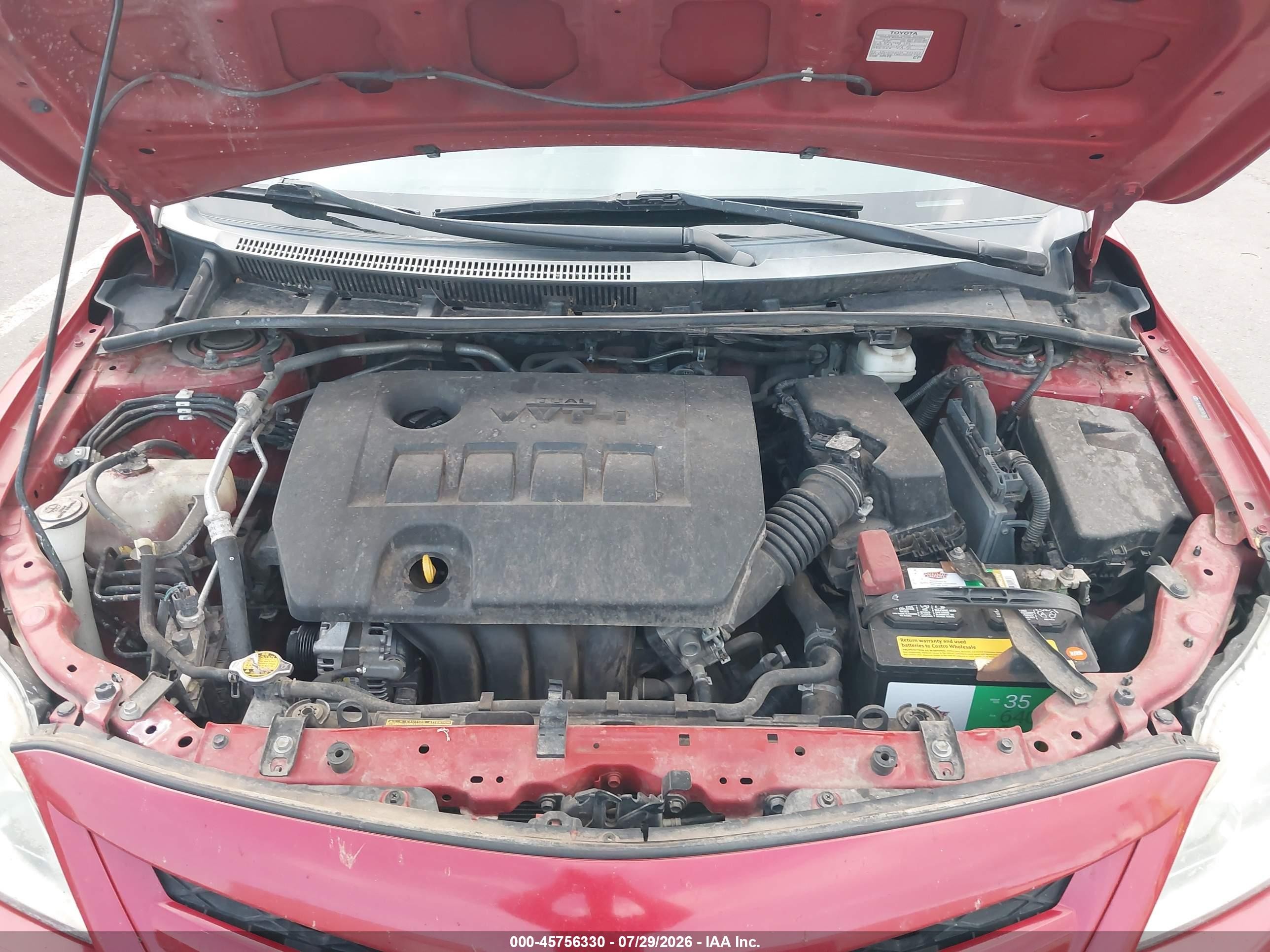 2011 Toyota Corolla Le Red vin: 2T1BU4EE8BC585766