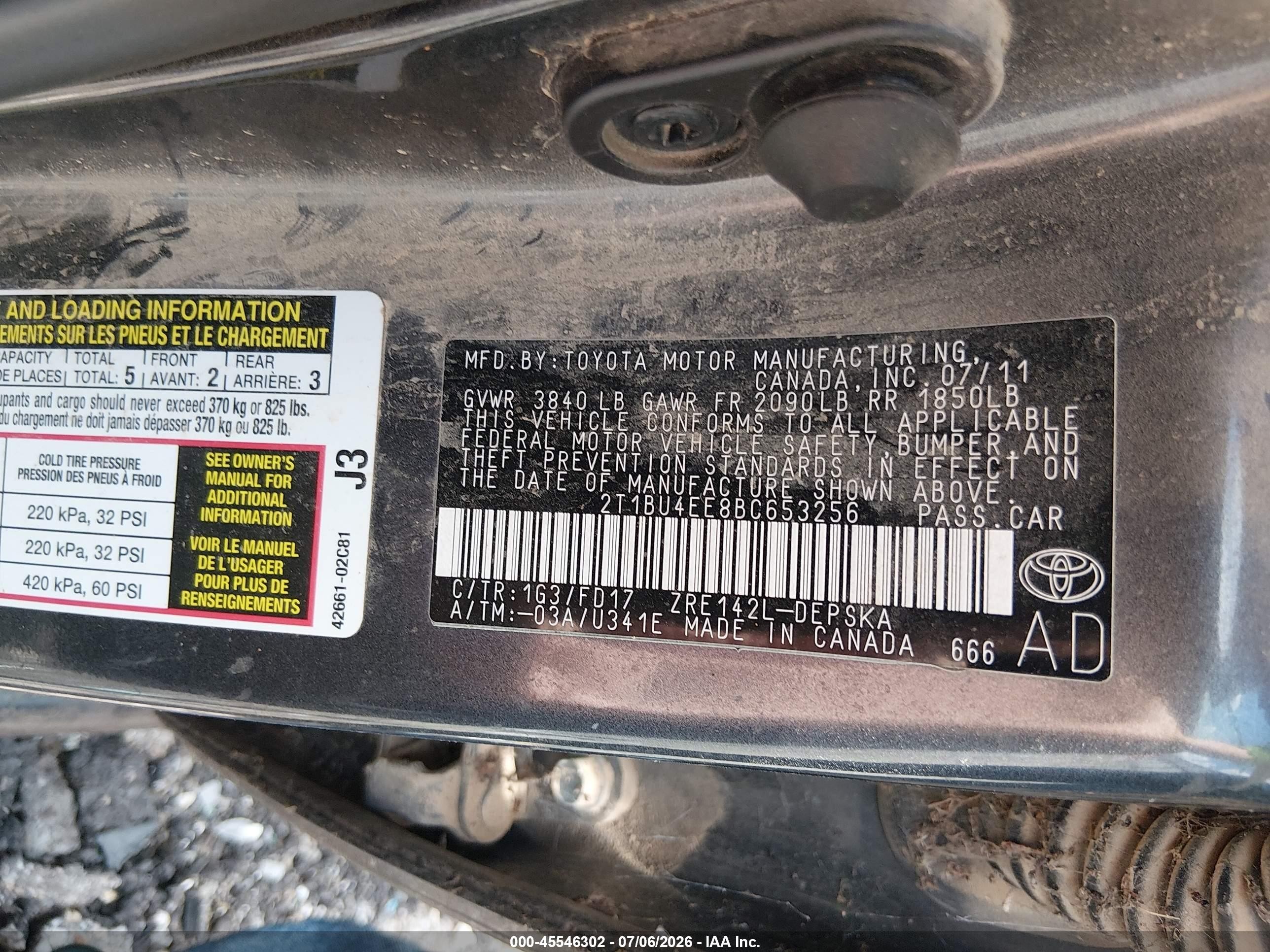 2011 Toyota Corolla S Серый vin: 2T1BU4EE8BC653256