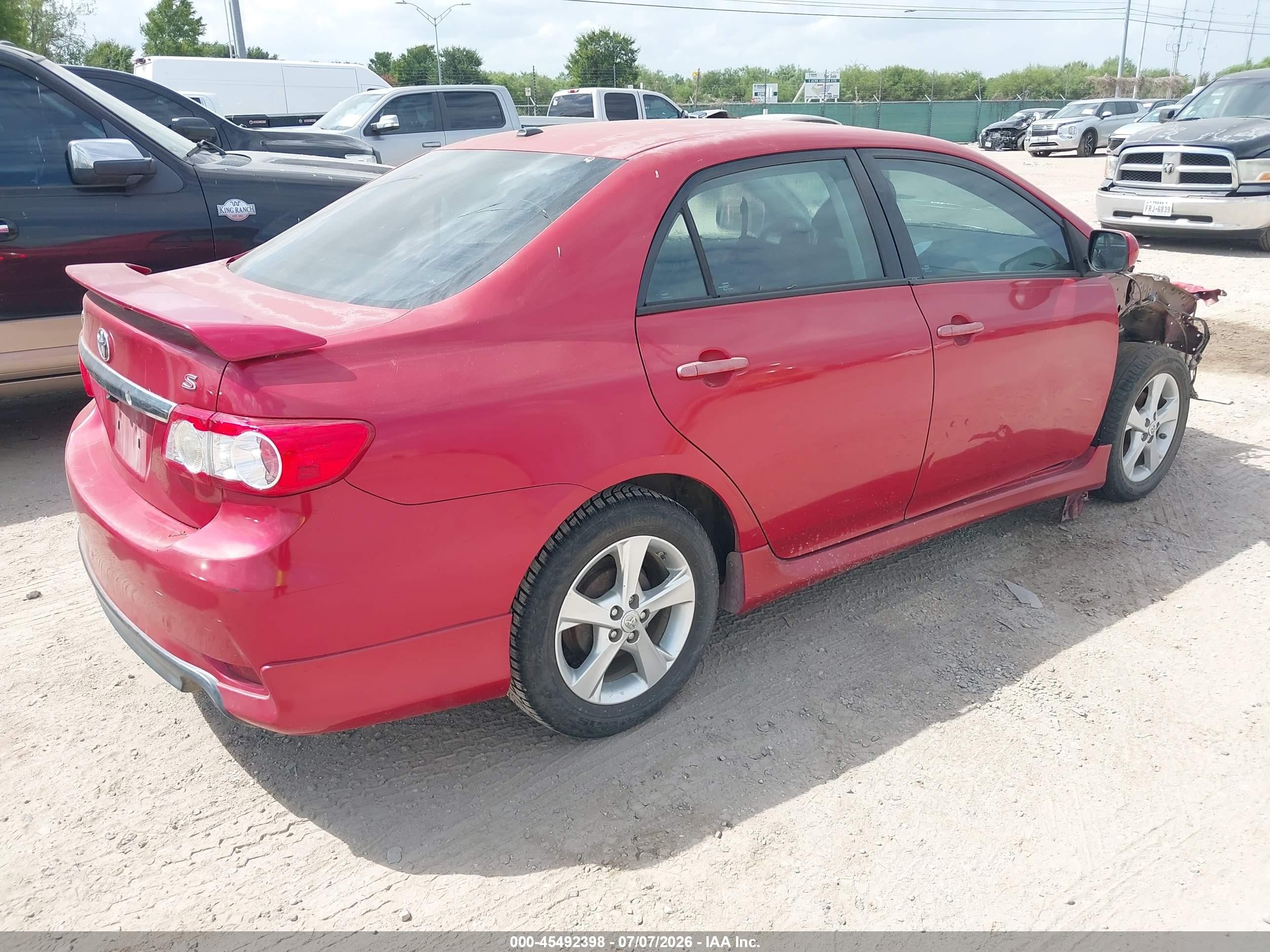 2011 Toyota Corolla S Red vin: 2T1BU4EE8BC713942