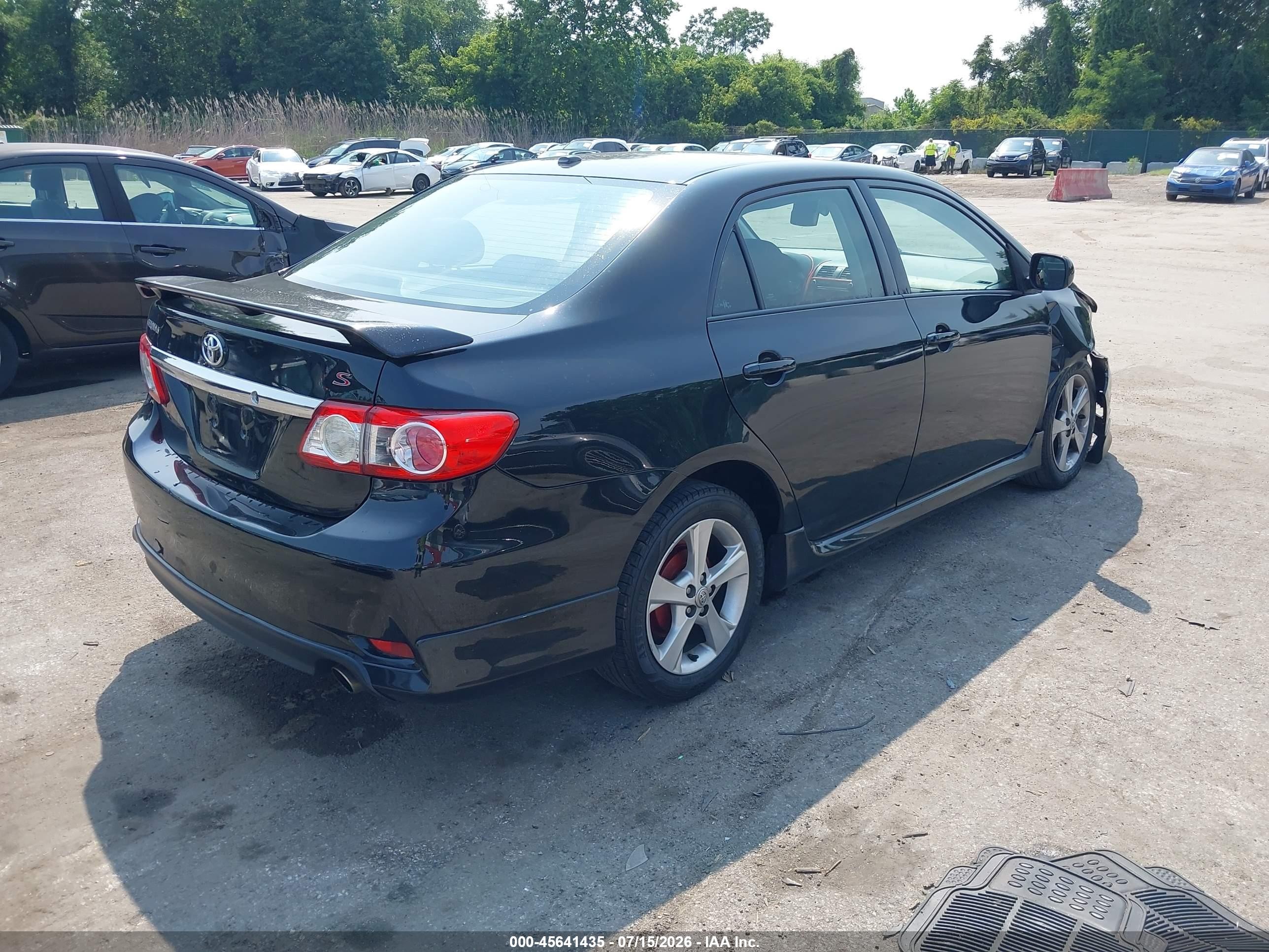 2011 Toyota Corolla S Black vin: 2T1BU4EE8BC744897