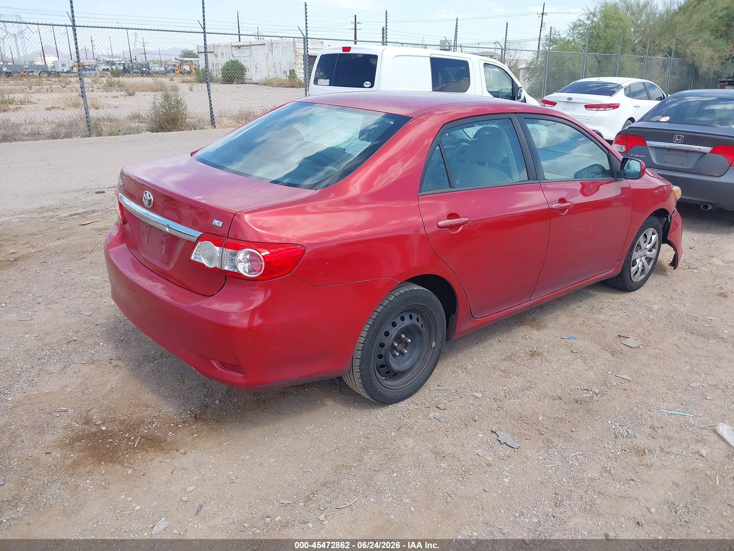 2012 Toyota Corolla Le Red vin: 2T1BU4EE8CC814481