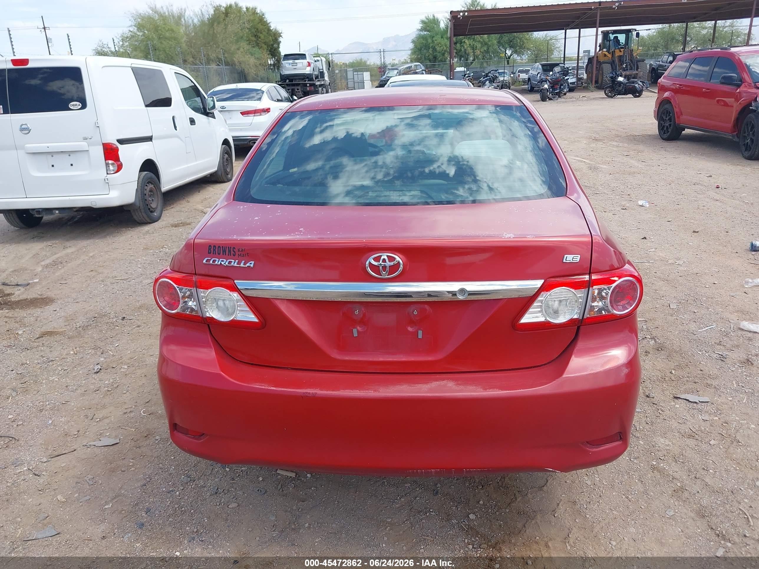 2012 Toyota Corolla Le Red vin: 2T1BU4EE8CC814481