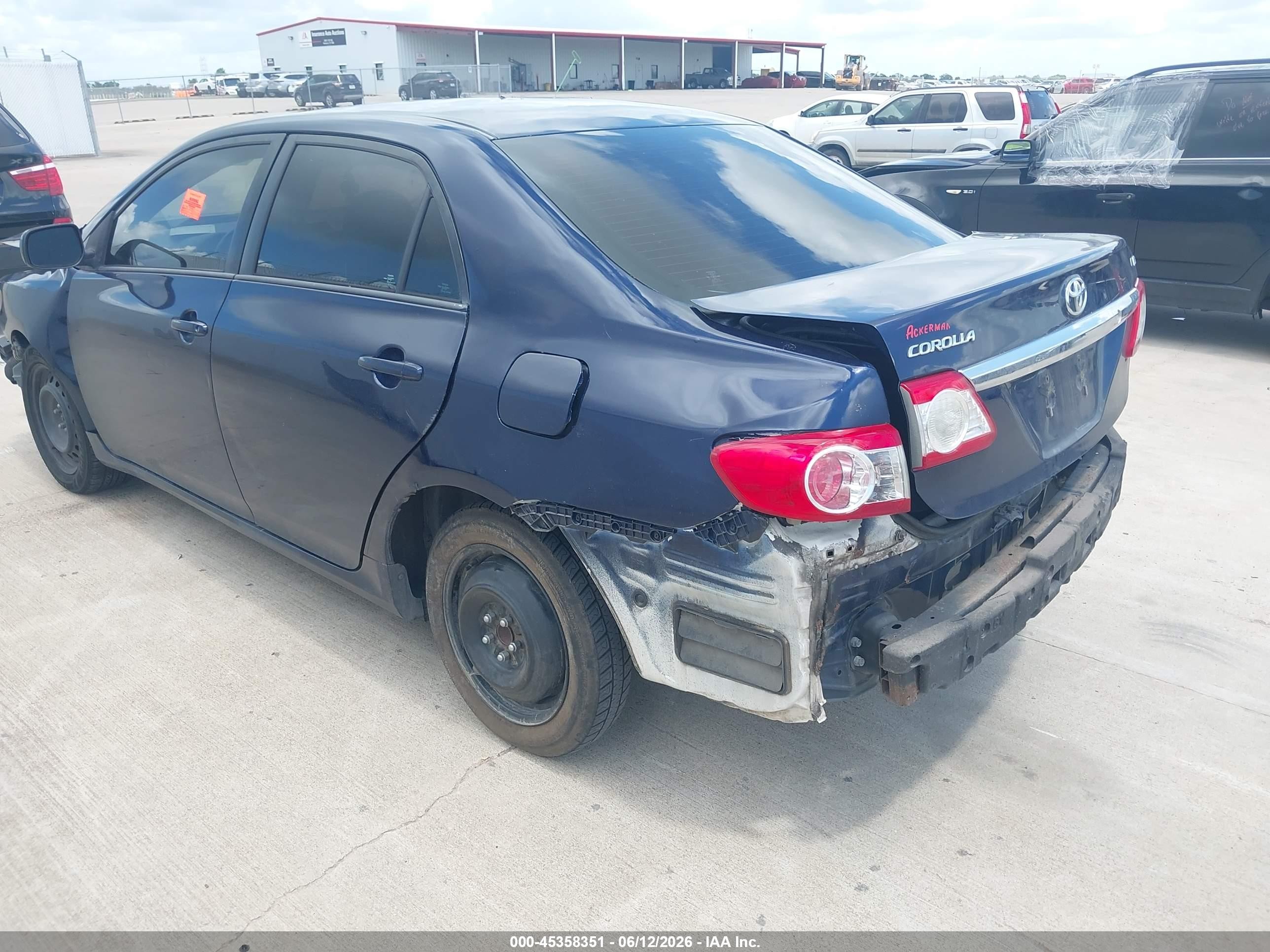 2012 Toyota Corolla Le Blue vin: 2T1BU4EE8CC893621