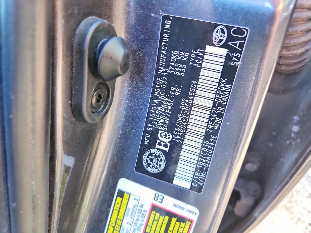 2013 Toyota Corolla L Gray vin: 2T1BU4EE8DC046504