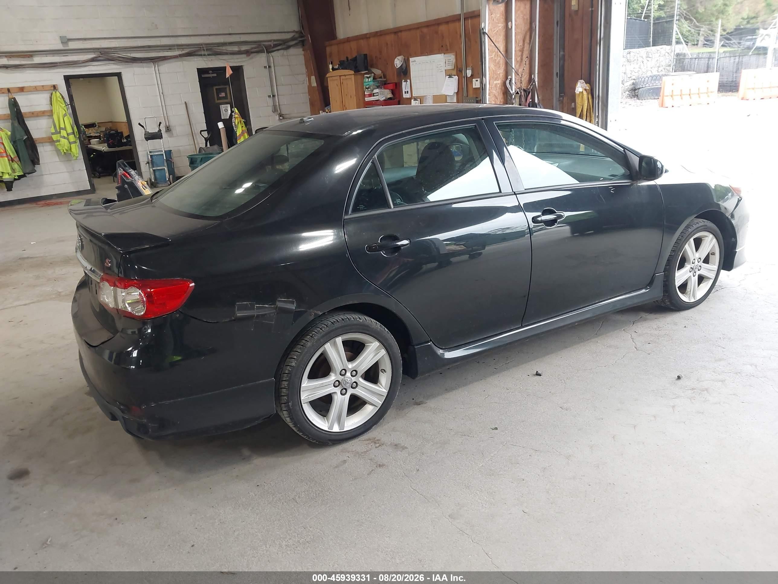 2013 Toyota Corolla S Black vin: 2T1BU4EE8DC072021
