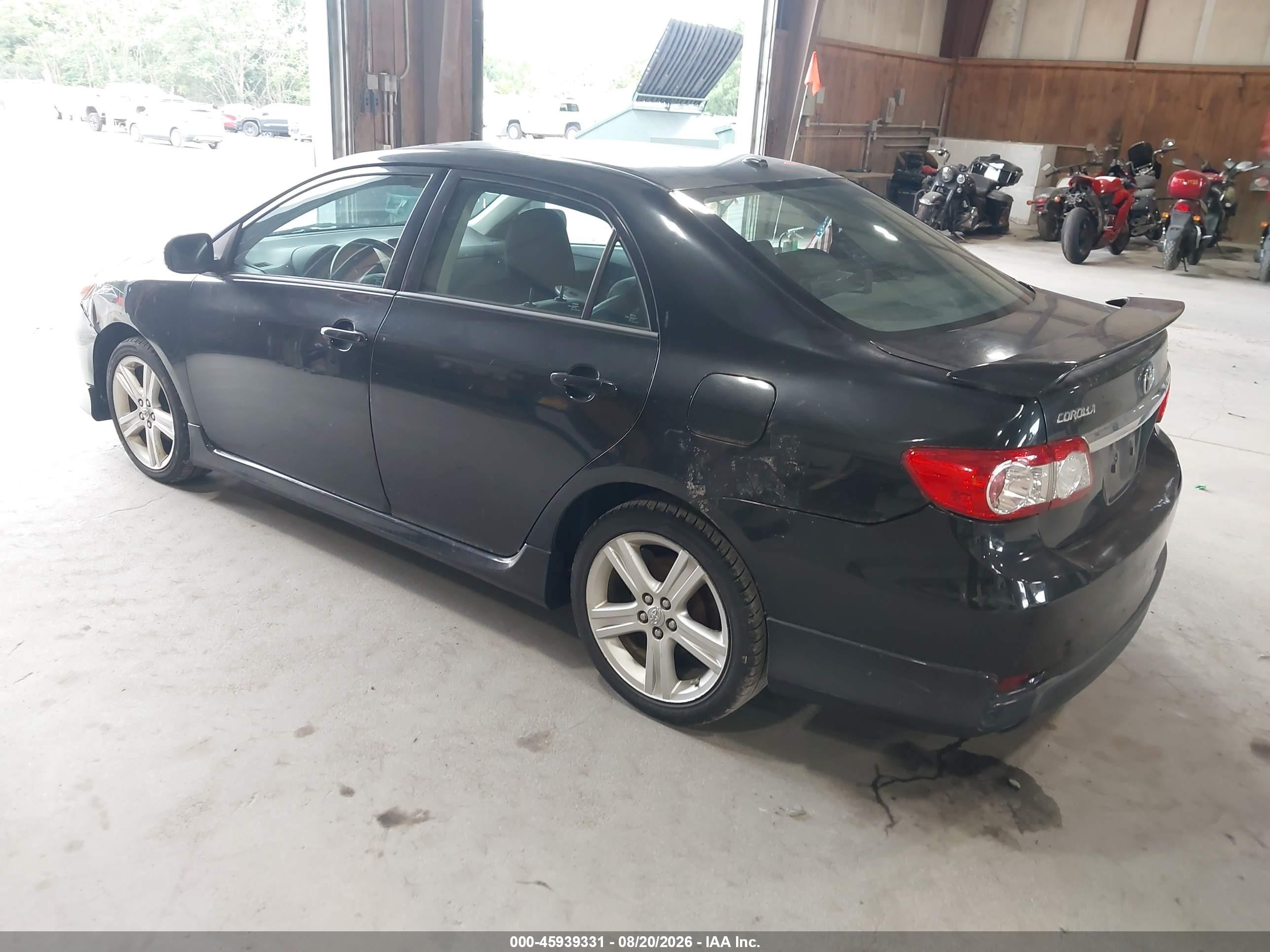 2013 Toyota Corolla S Black vin: 2T1BU4EE8DC072021