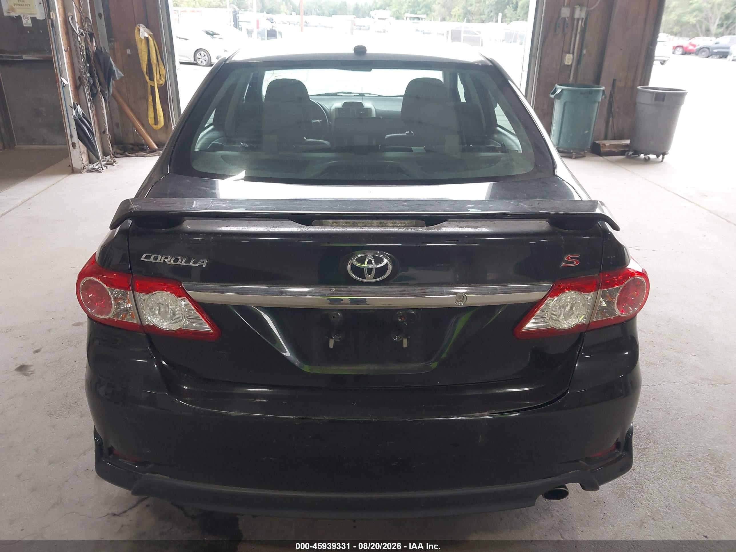 2013 Toyota Corolla S Black vin: 2T1BU4EE8DC072021