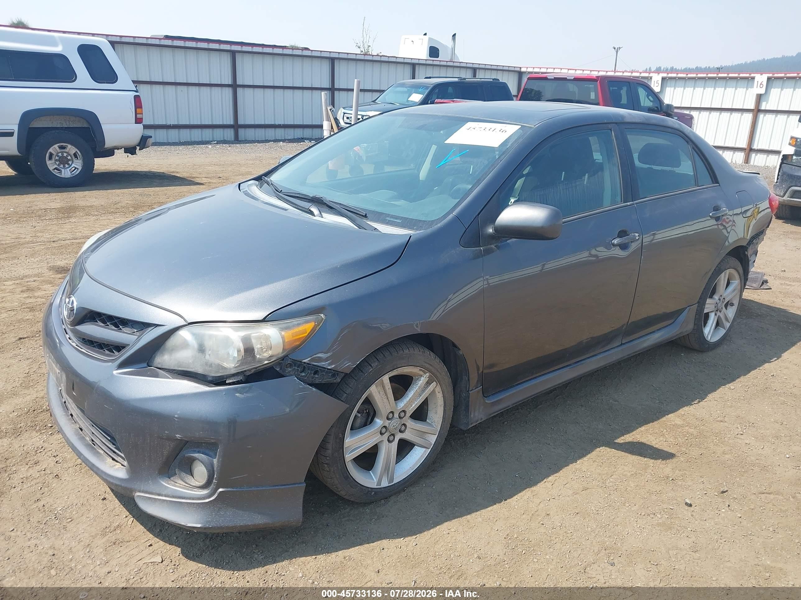 2013 Toyota Corolla S Gray vin: 2T1BU4EE8DC086744