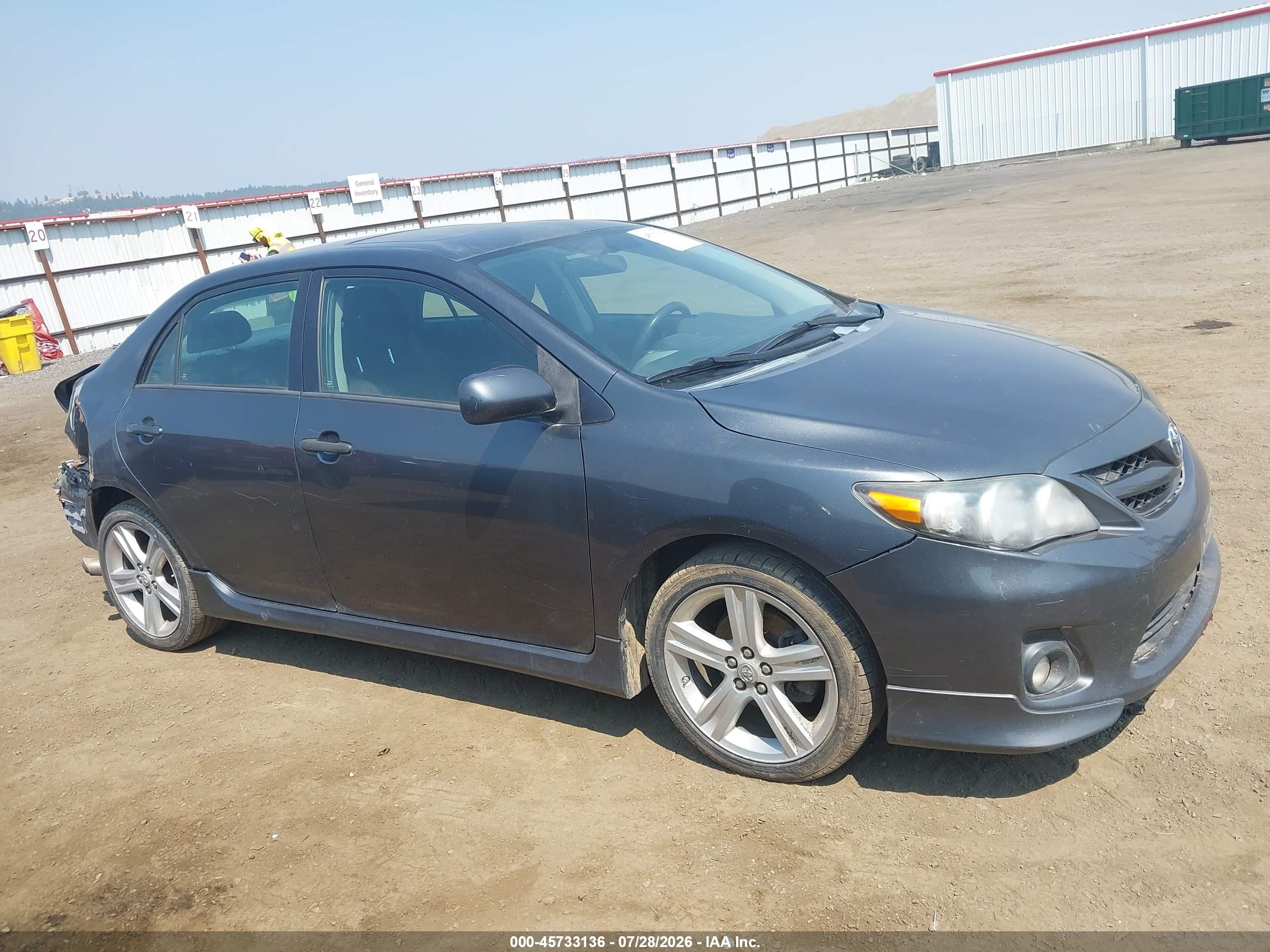 2013 Toyota Corolla S Gray vin: 2T1BU4EE8DC086744