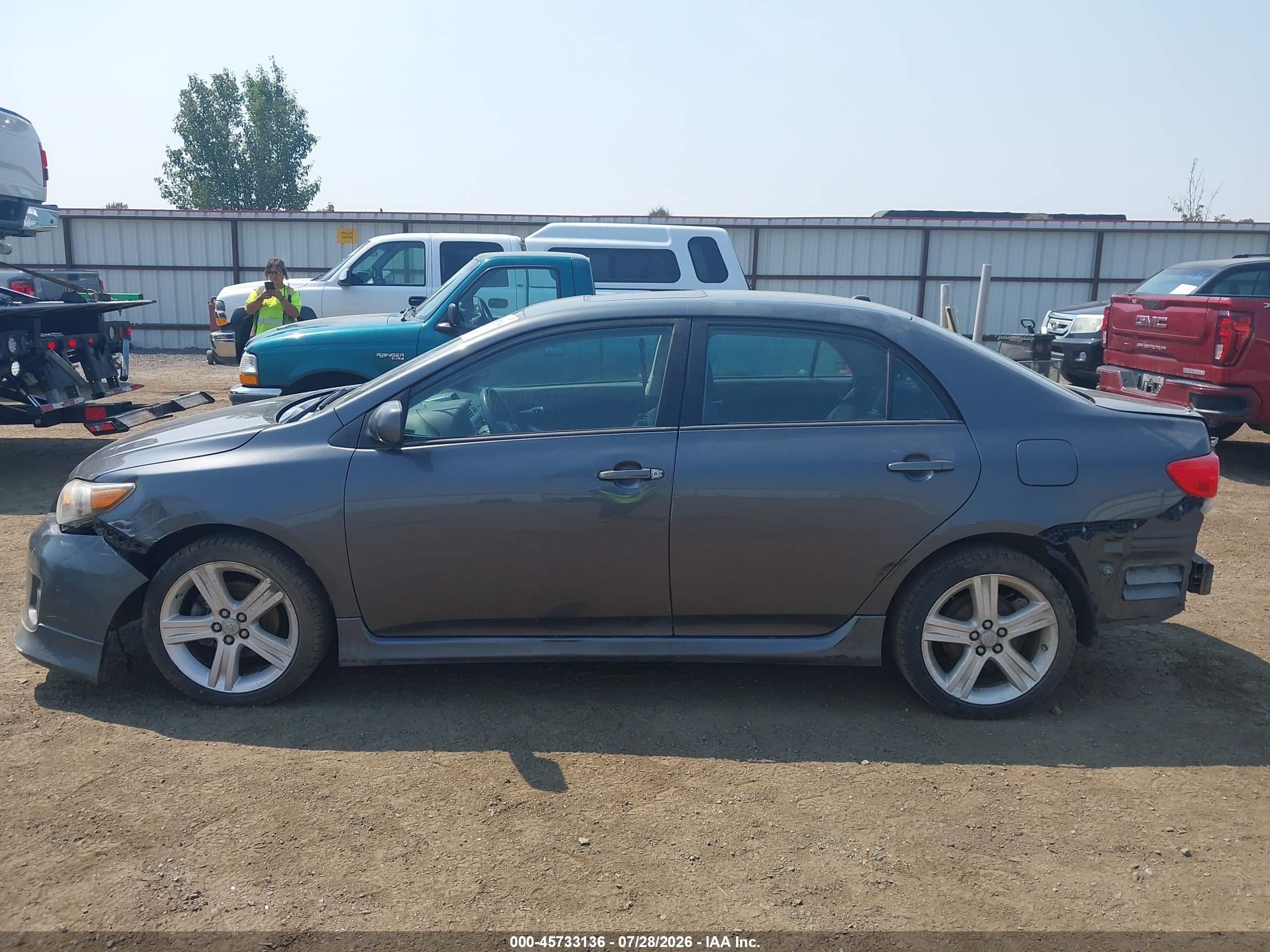 2013 Toyota Corolla S Gray vin: 2T1BU4EE8DC086744