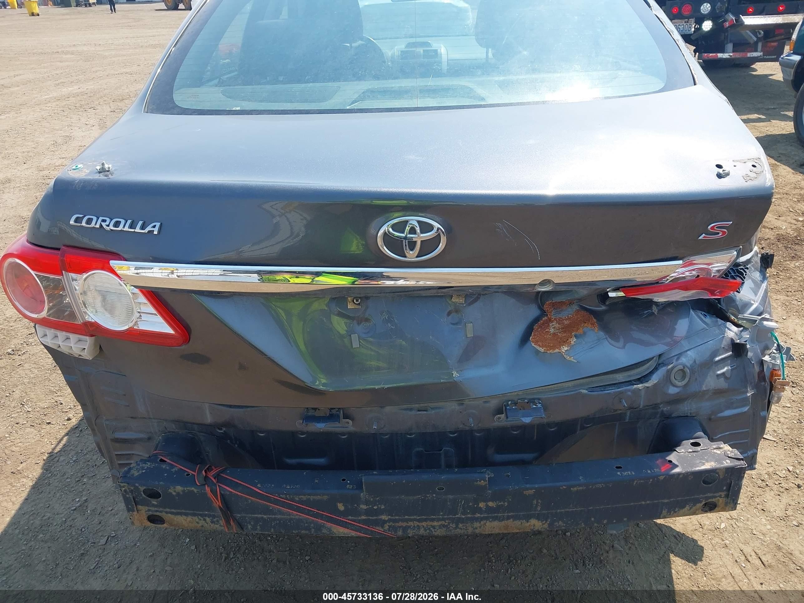 2013 Toyota Corolla S Gray vin: 2T1BU4EE8DC086744