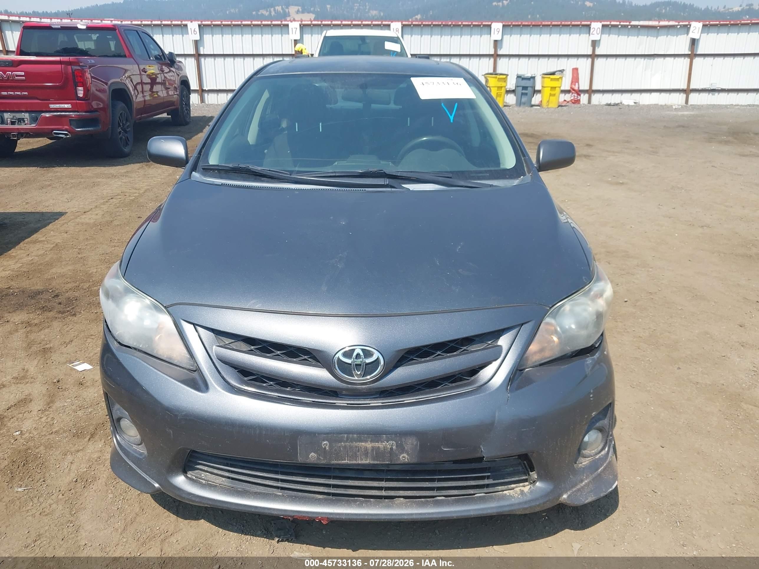 2013 Toyota Corolla S Gray vin: 2T1BU4EE8DC086744
