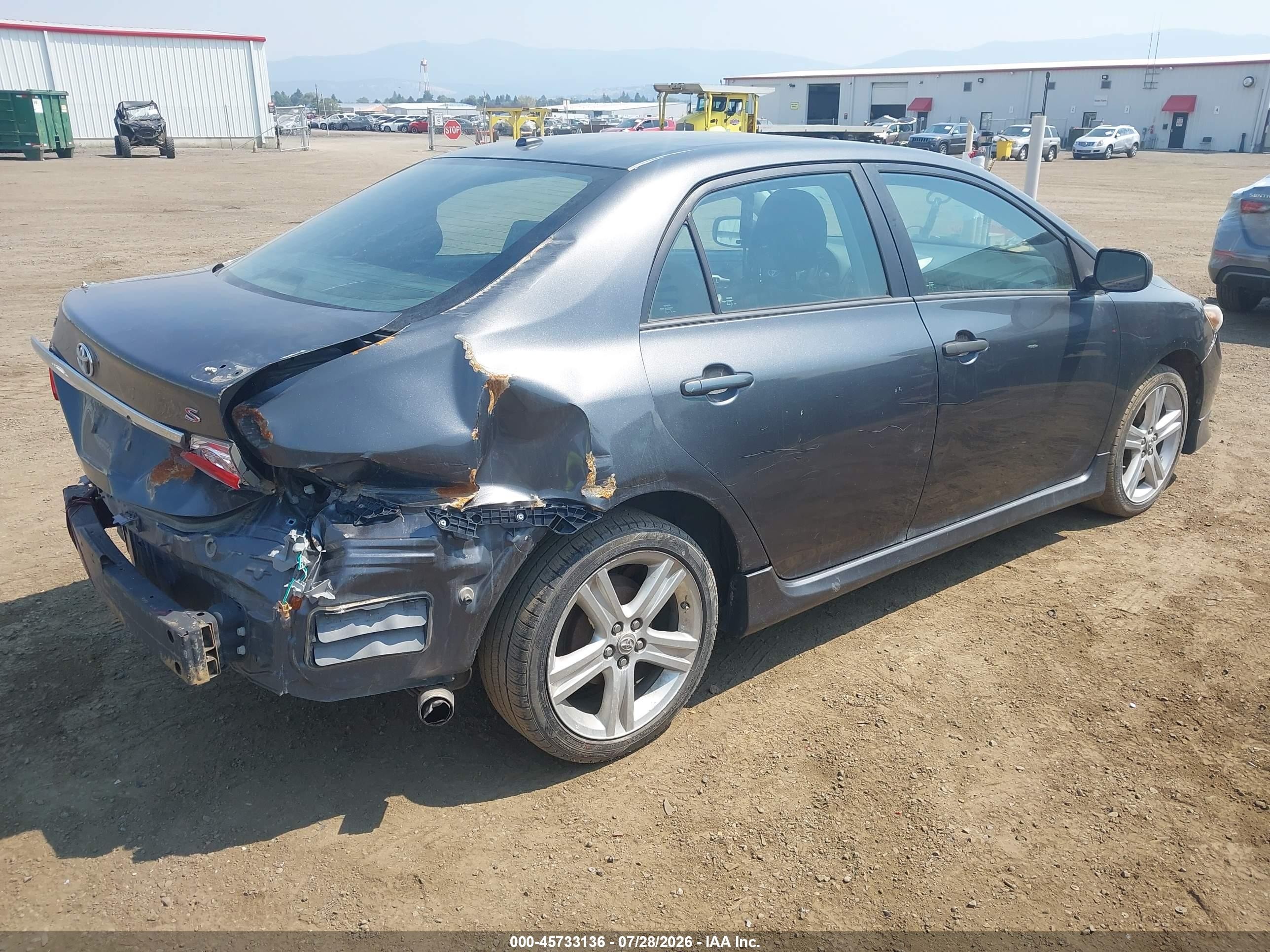 2013 Toyota Corolla S Gray vin: 2T1BU4EE8DC086744