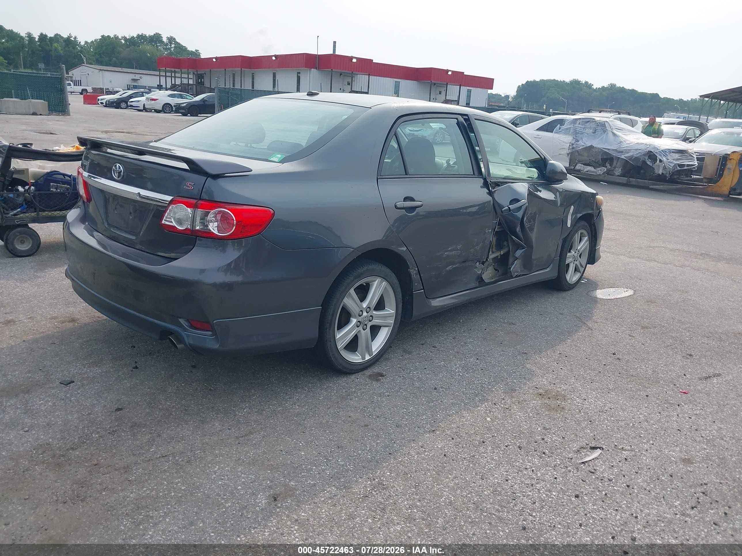 2013 Toyota Corolla S Gray vin: 2T1BU4EE8DC092611