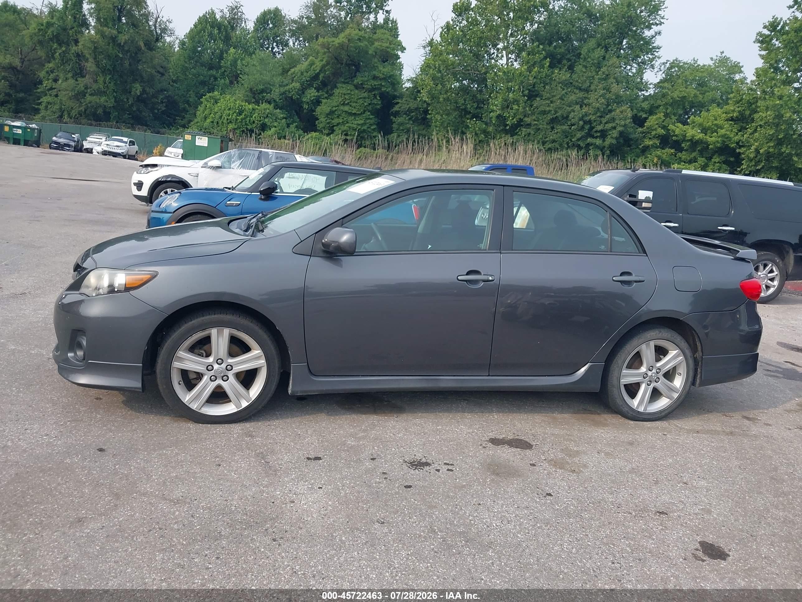 2013 Toyota Corolla S Gray vin: 2T1BU4EE8DC092611