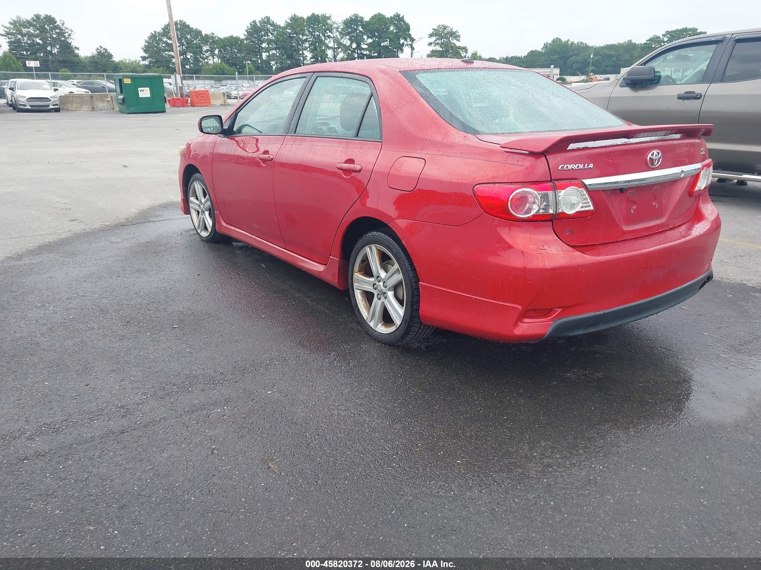 2013 Toyota Corolla S Red vin: 2T1BU4EE8DC108614