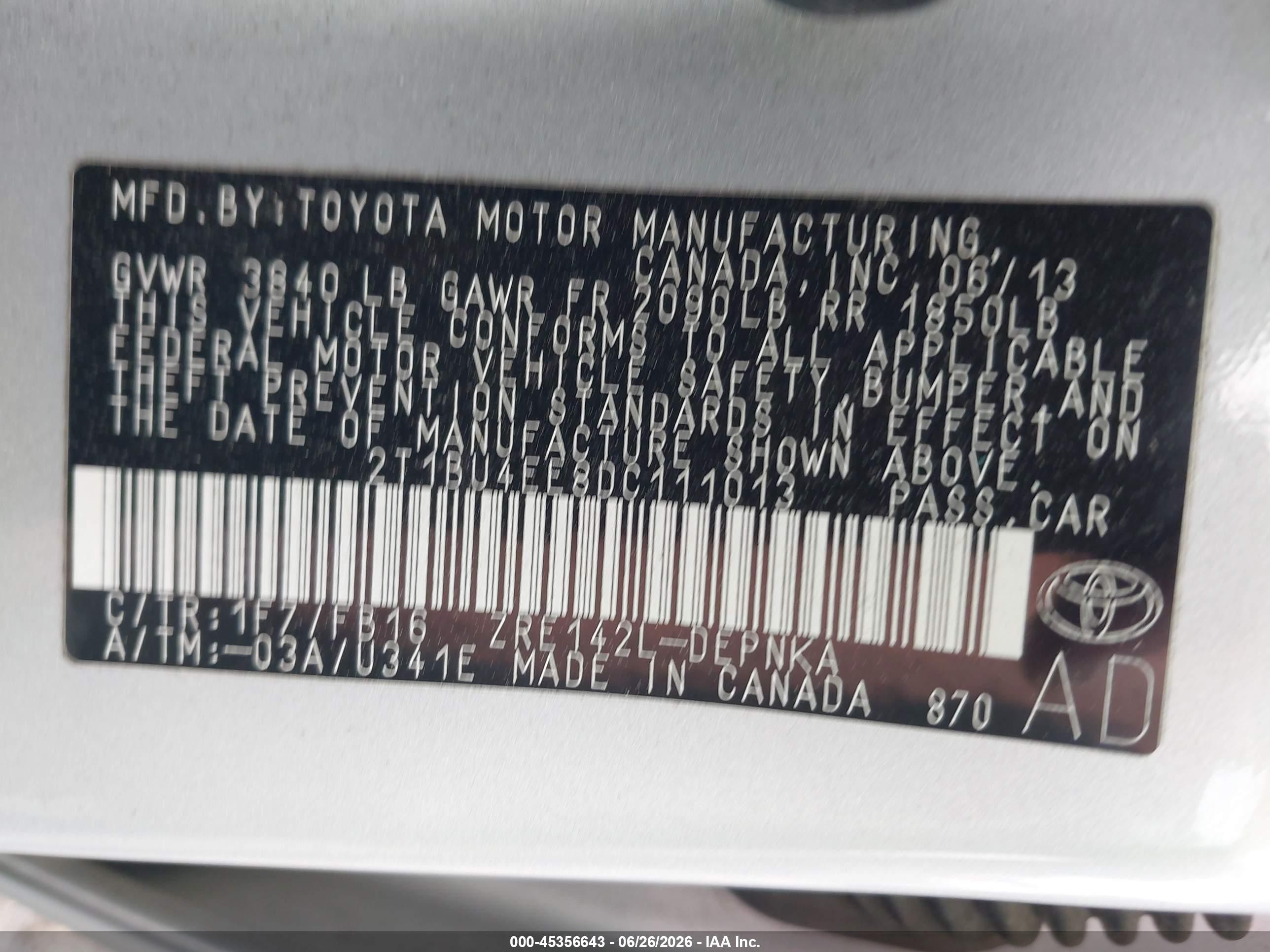 2013 Toyota Corolla Le Gray vin: 2T1BU4EE8DC111013