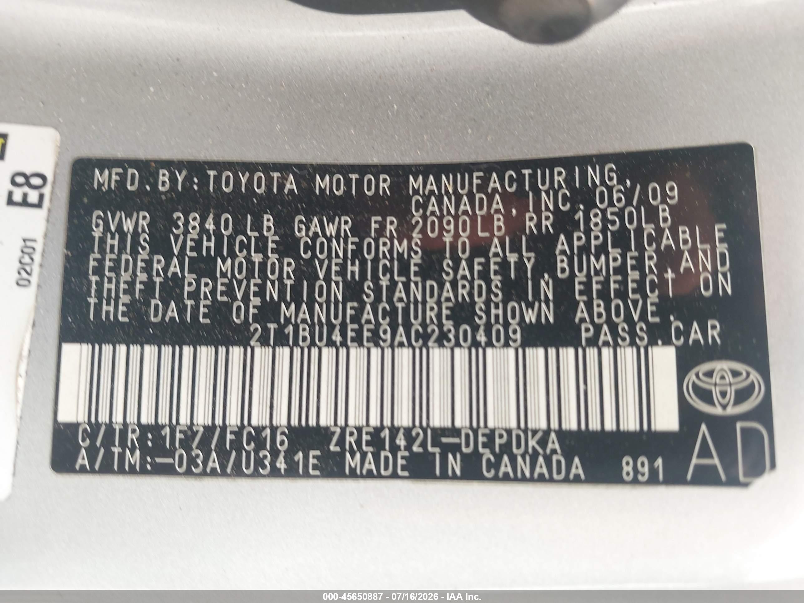 2010 Toyota Corolla Le Silver vin: 2T1BU4EE9AC230409