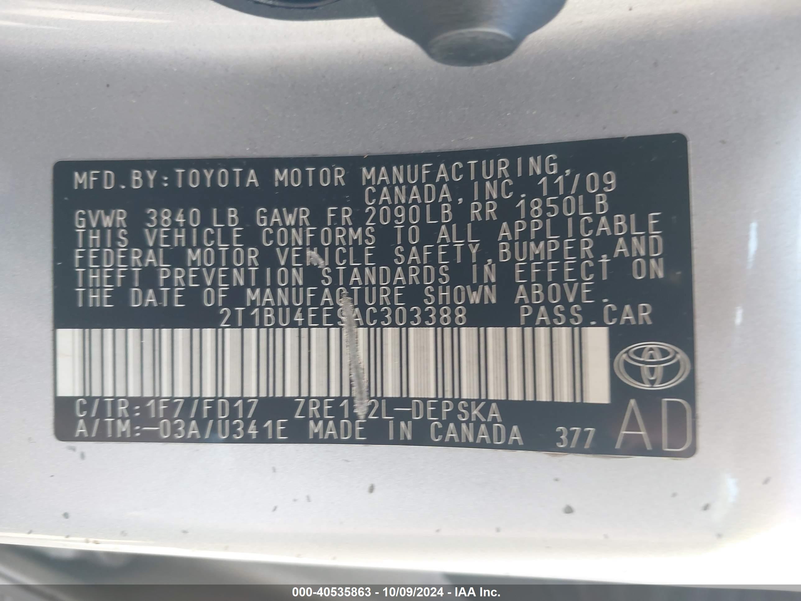 2010 Toyota Corolla S Silver vin: 2T1BU4EE9AC303388