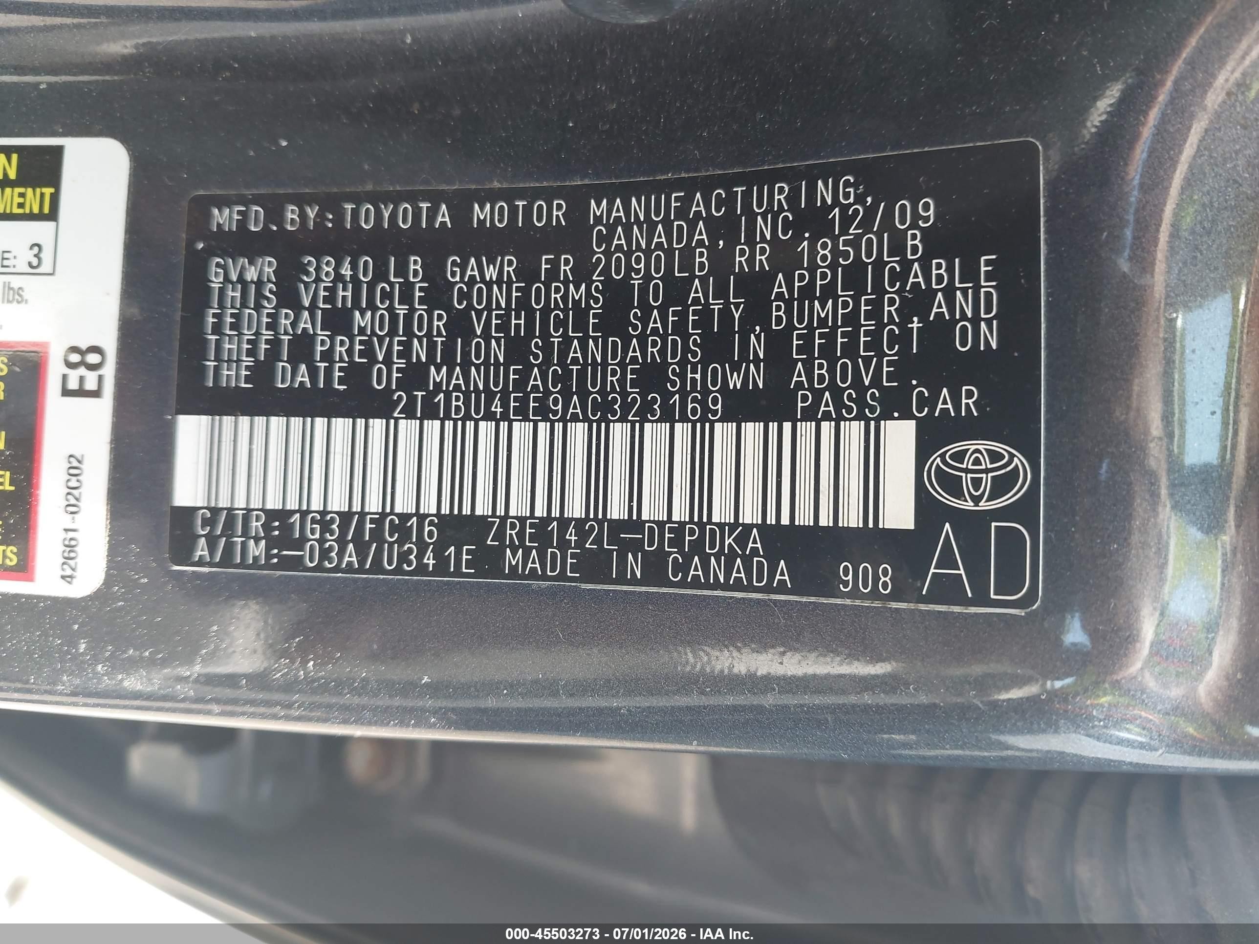 2010 Toyota Corolla Le Серый vin: 2T1BU4EE9AC323169