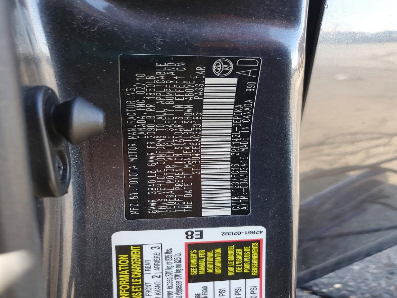 2010 Toyota Corolla Le Gray vin: 2T1BU4EE9AC363185
