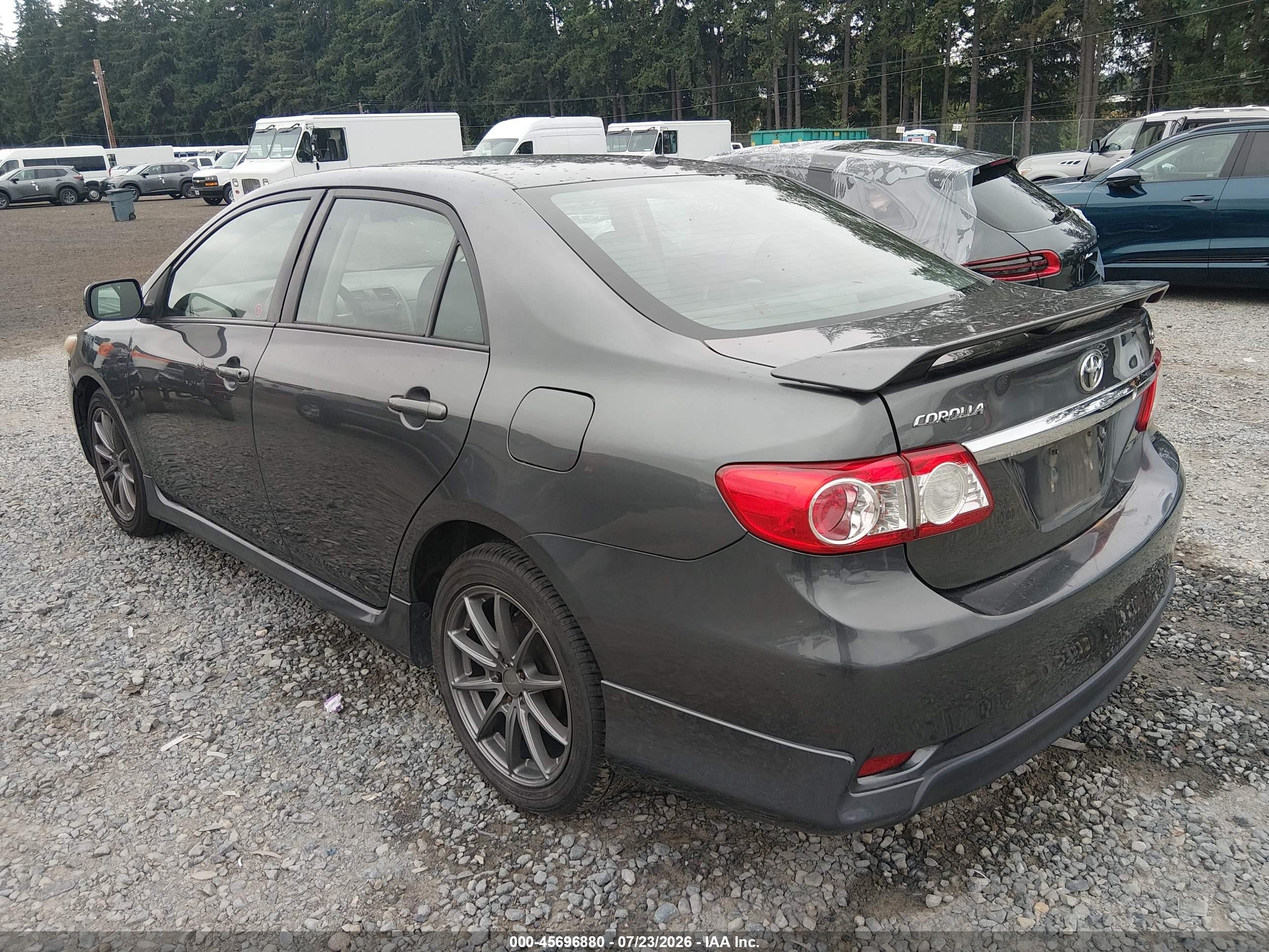2011 Toyota Corolla S Gray vin: 2T1BU4EE9BC582908