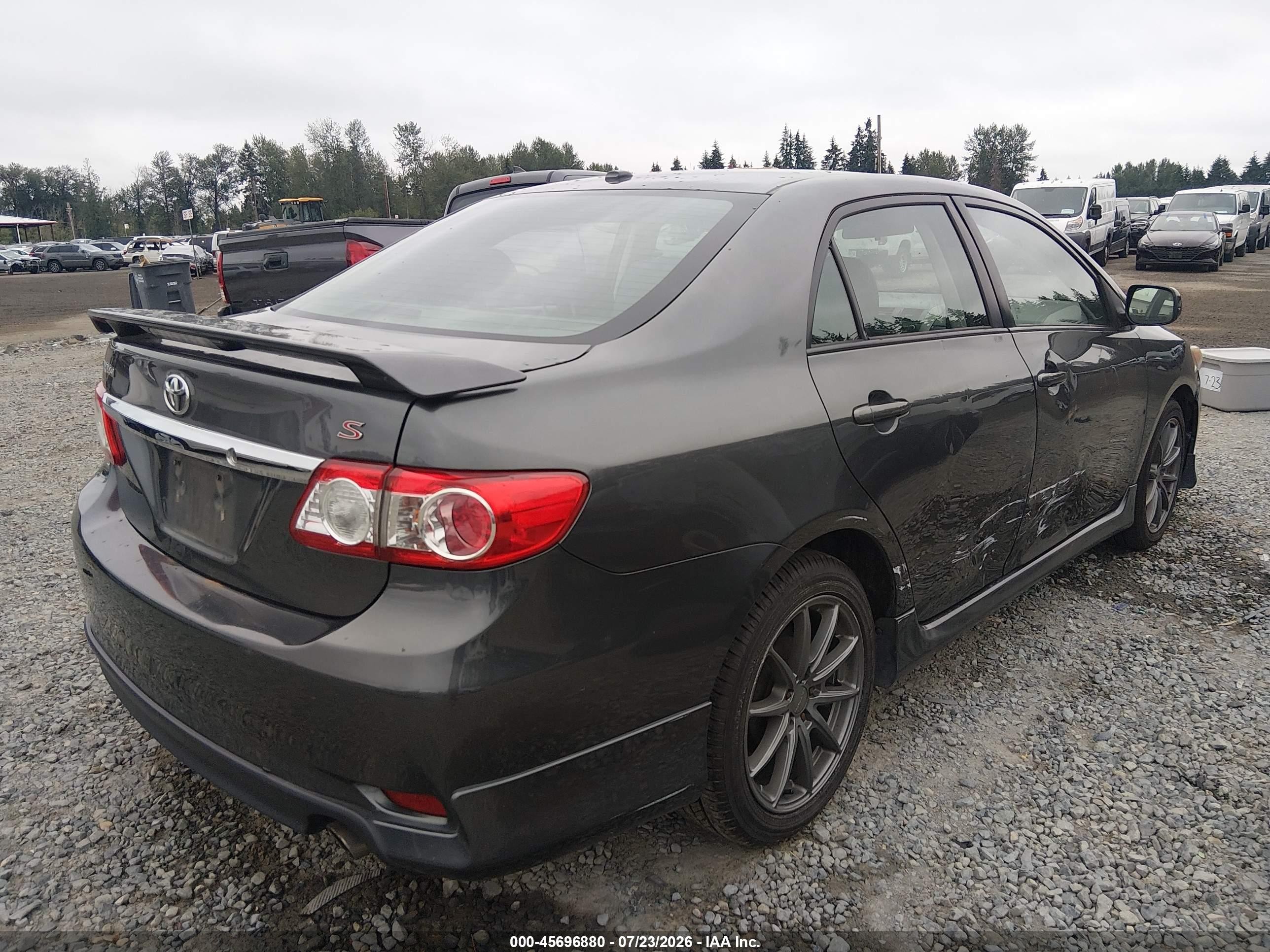 2011 Toyota Corolla S Gray vin: 2T1BU4EE9BC582908