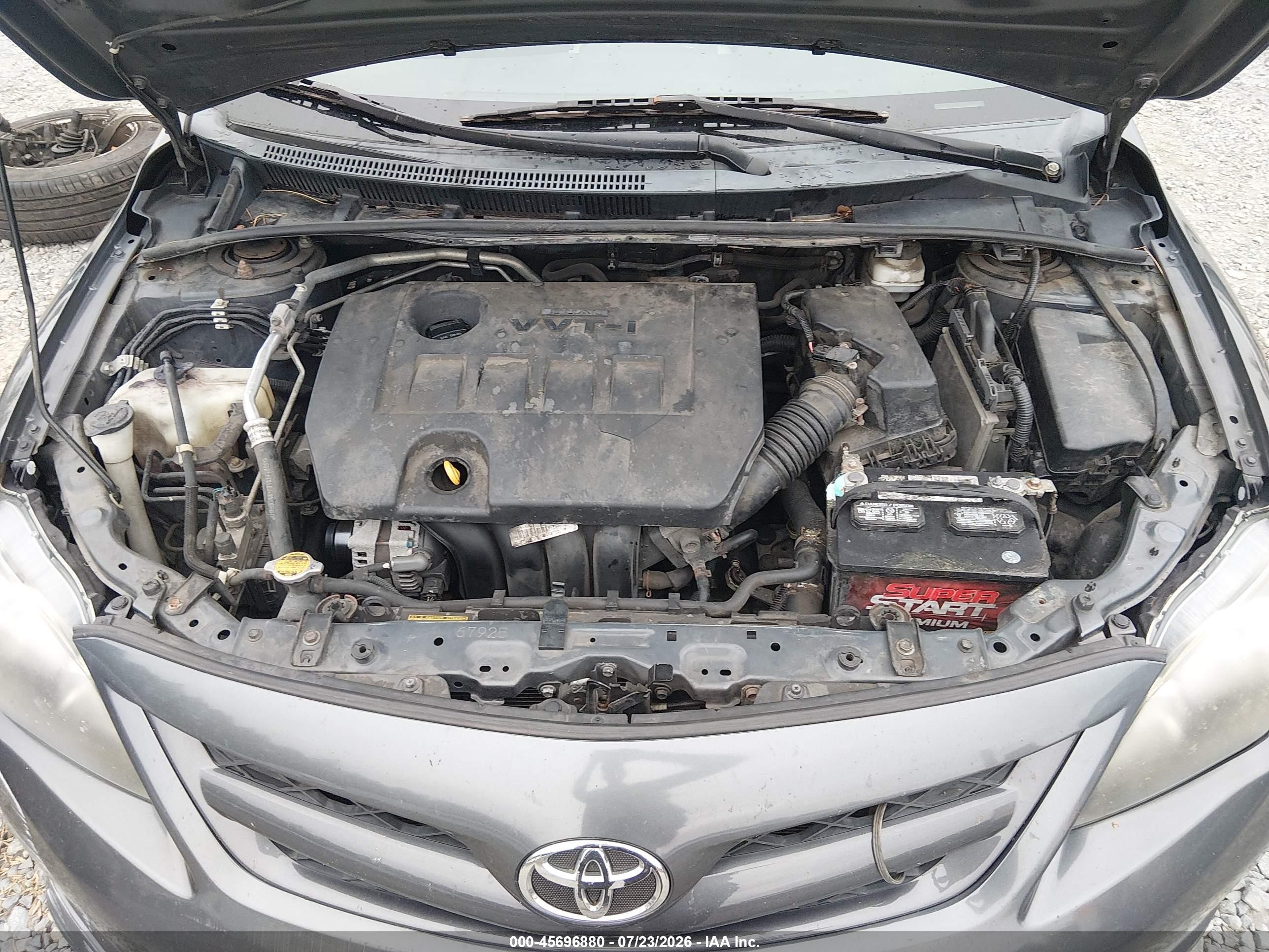2011 Toyota Corolla S Gray vin: 2T1BU4EE9BC582908