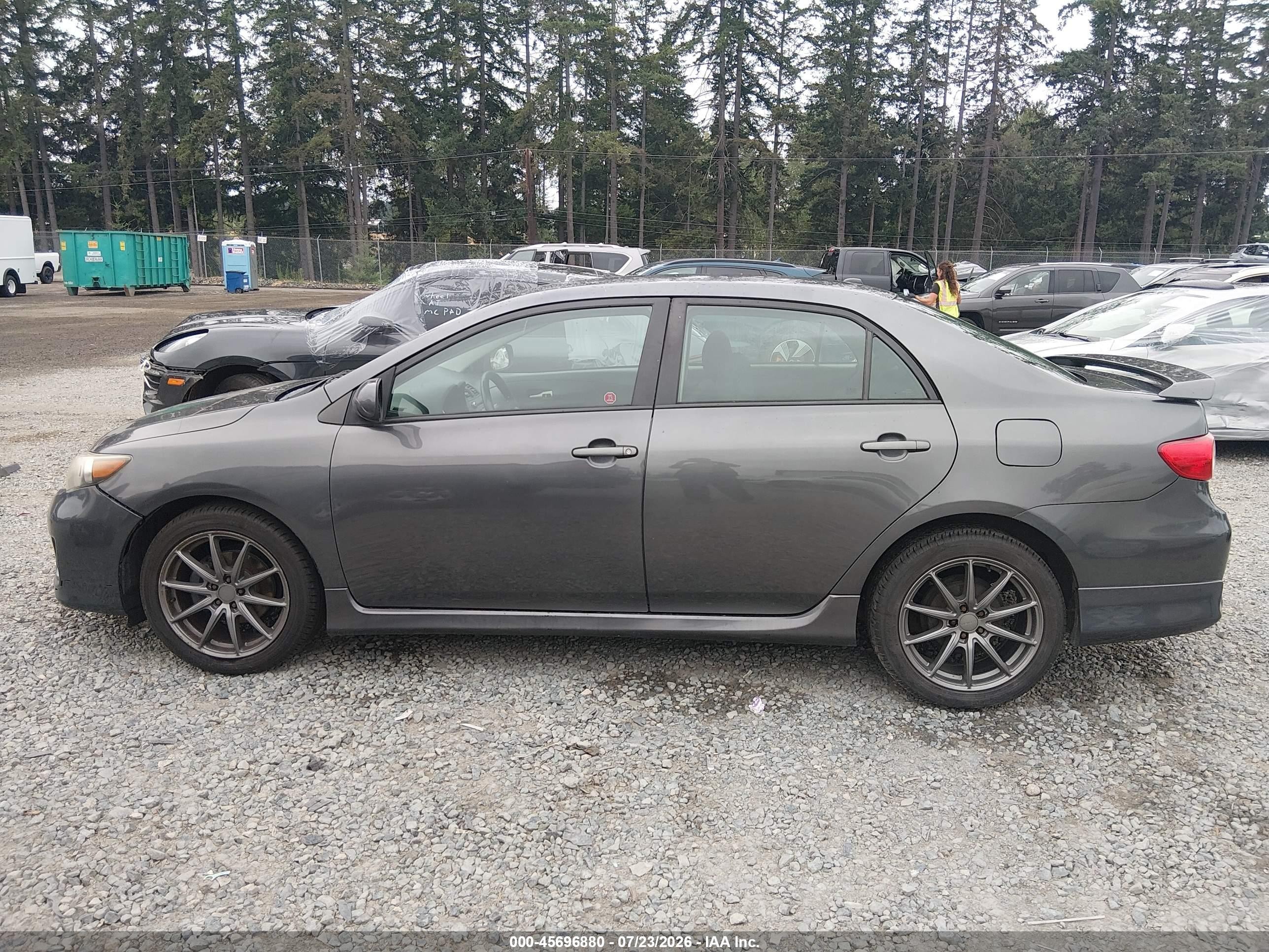 2011 Toyota Corolla S Gray vin: 2T1BU4EE9BC582908