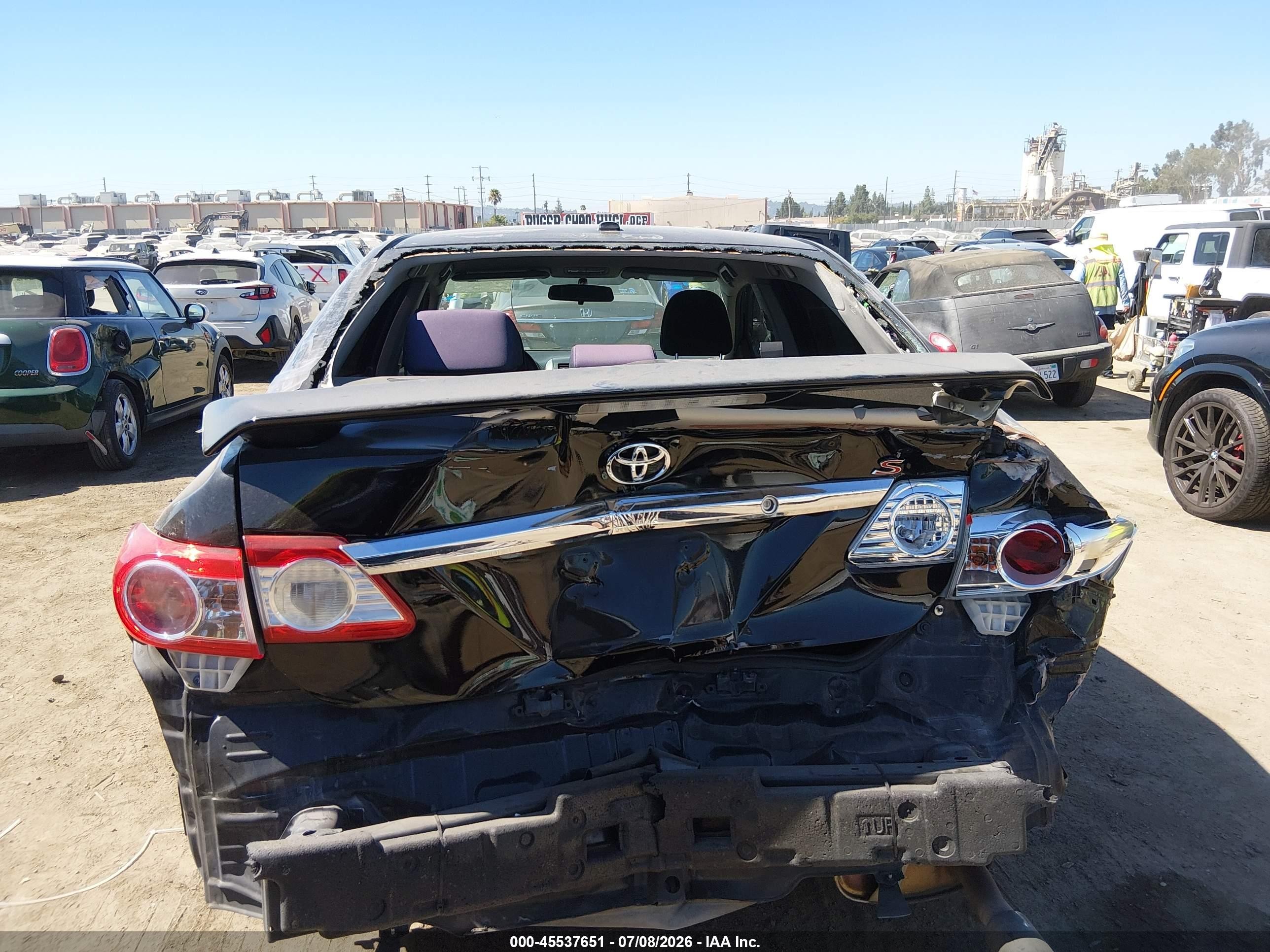 2011 Toyota Corolla S Black vin: 2T1BU4EE9BC600839