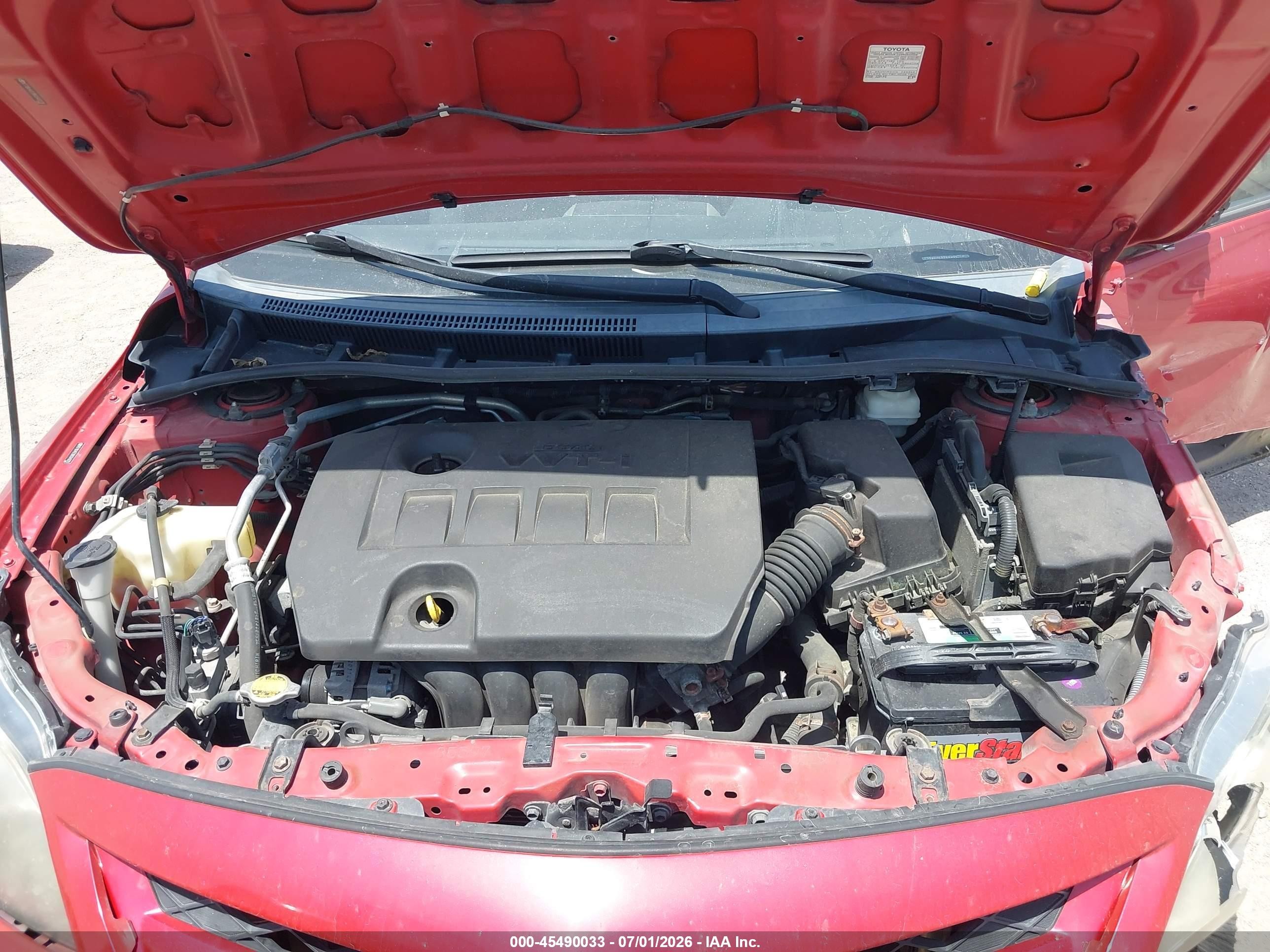 2011 Toyota Corolla S Красный vin: 2T1BU4EE9BC649278