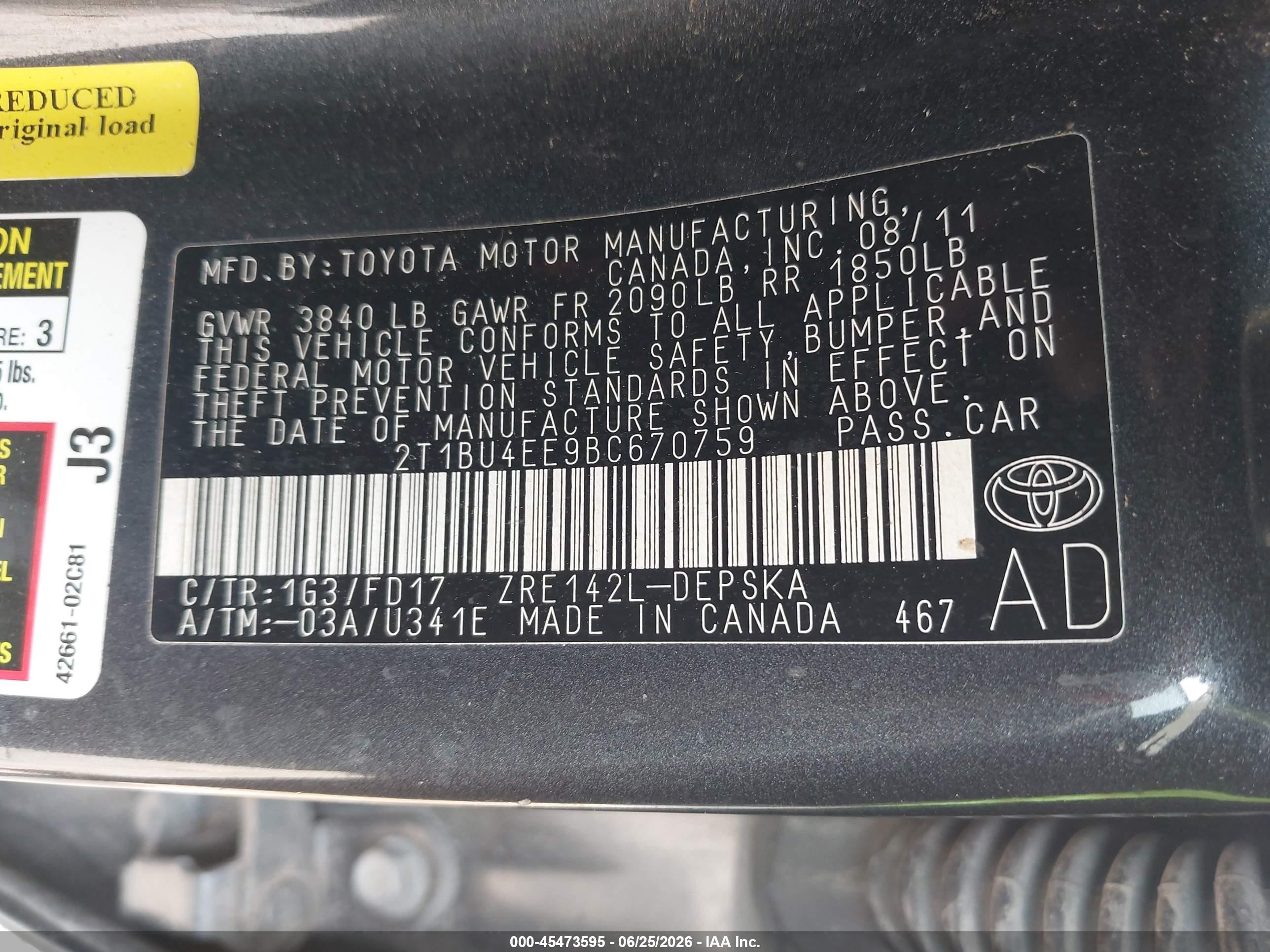 2011 Toyota Corolla S Gray vin: 2T1BU4EE9BC670759