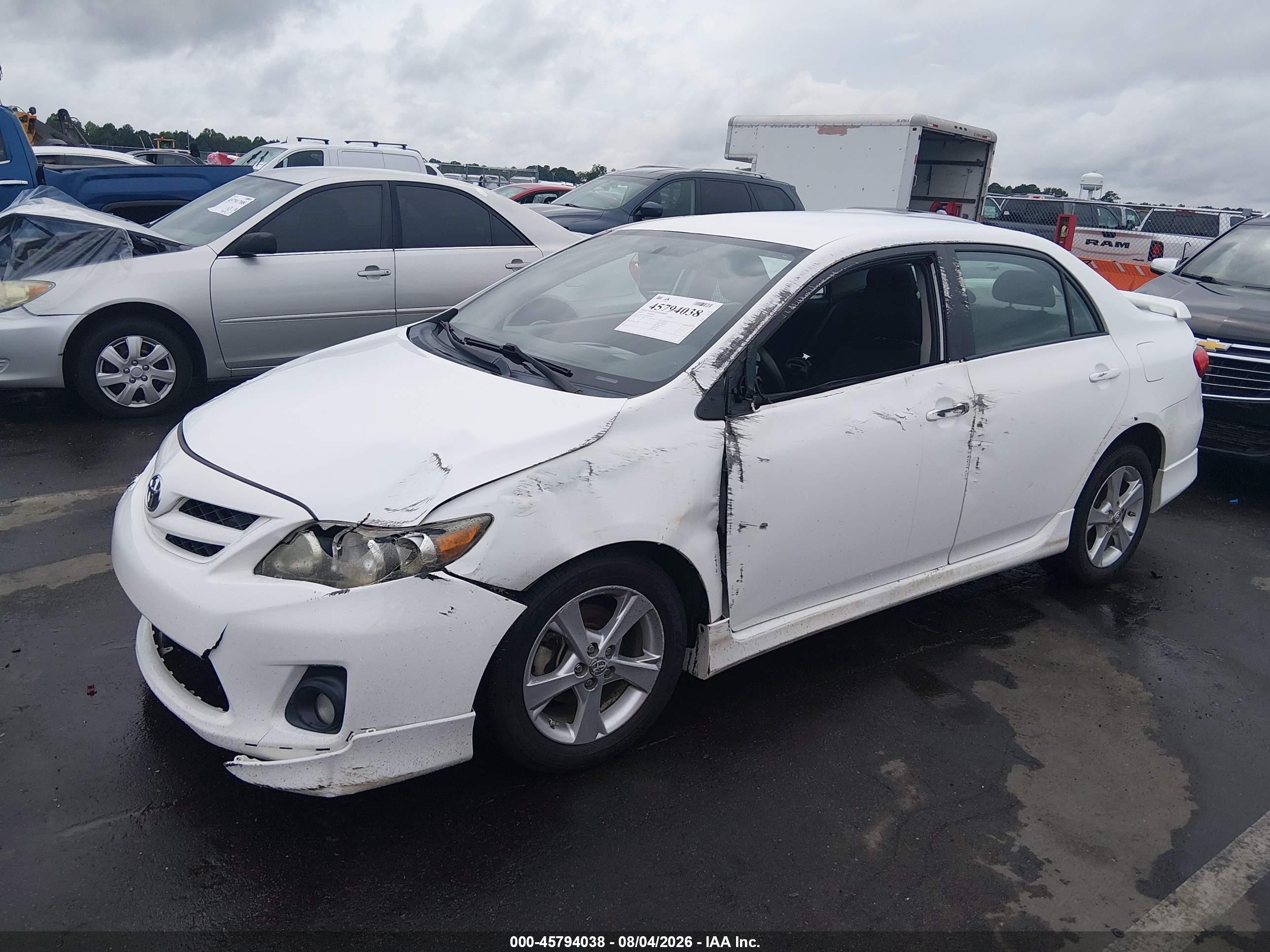 2011 Toyota Corolla S White vin: 2T1BU4EE9BC672267