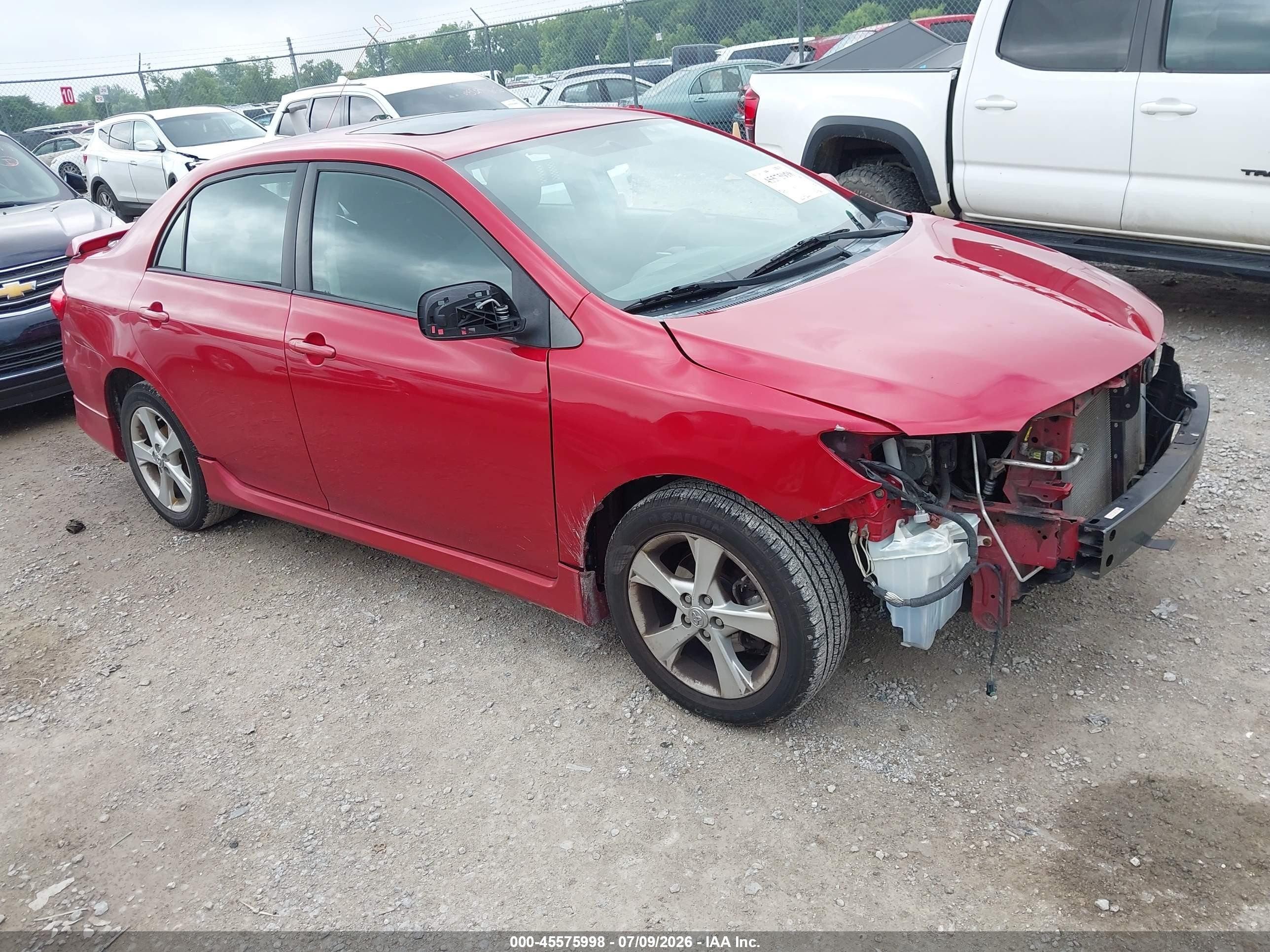 2011 Toyota Corolla S Red vin: 2T1BU4EE9BC711102