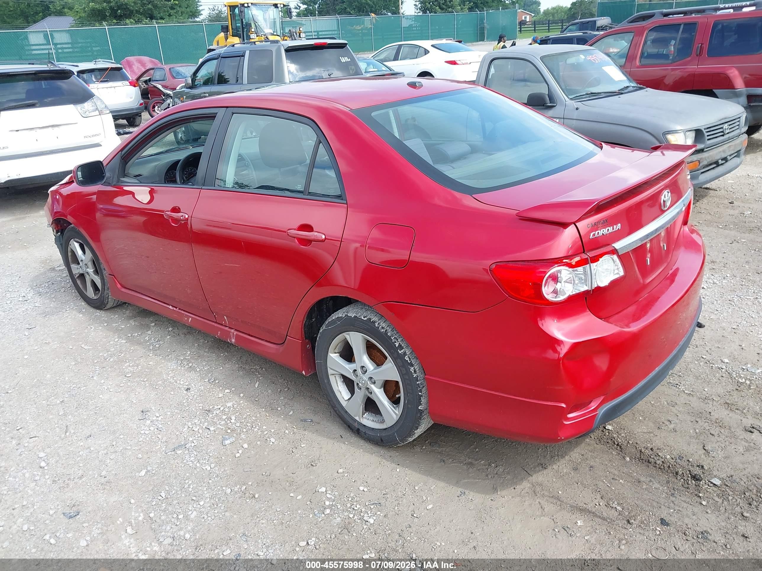 2011 Toyota Corolla S Red vin: 2T1BU4EE9BC711102