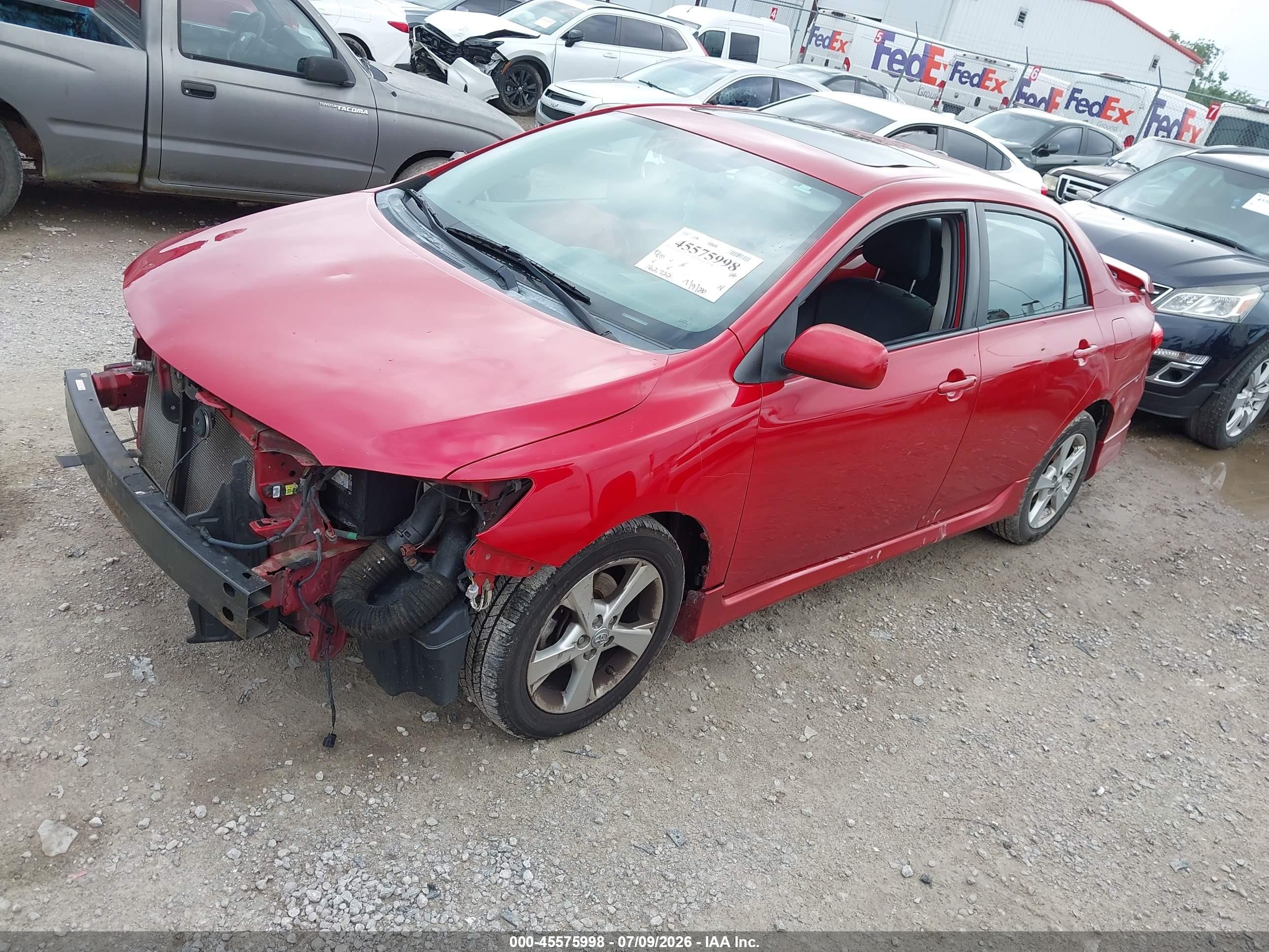 2011 Toyota Corolla S Red vin: 2T1BU4EE9BC711102