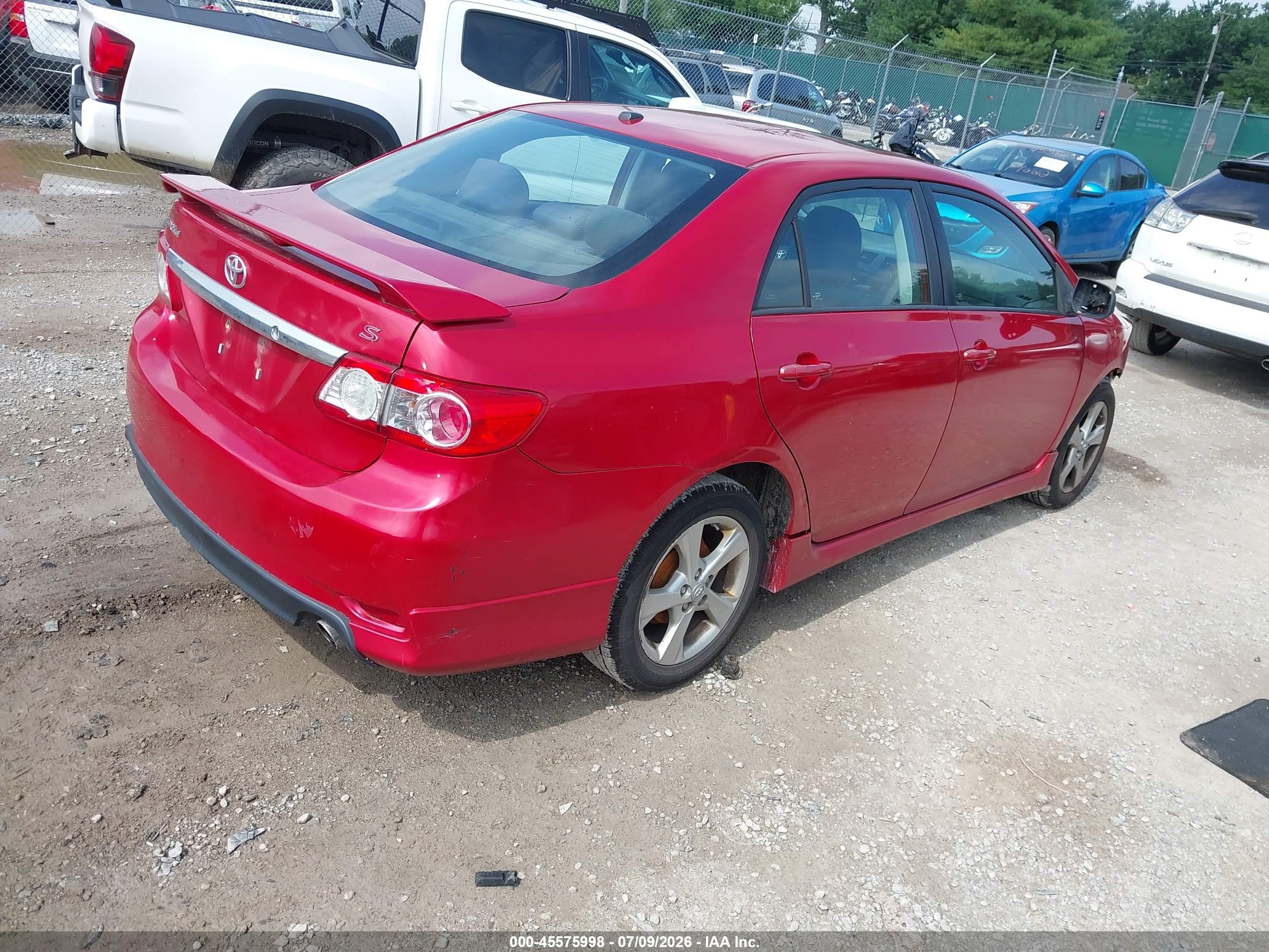 2011 Toyota Corolla S Red vin: 2T1BU4EE9BC711102