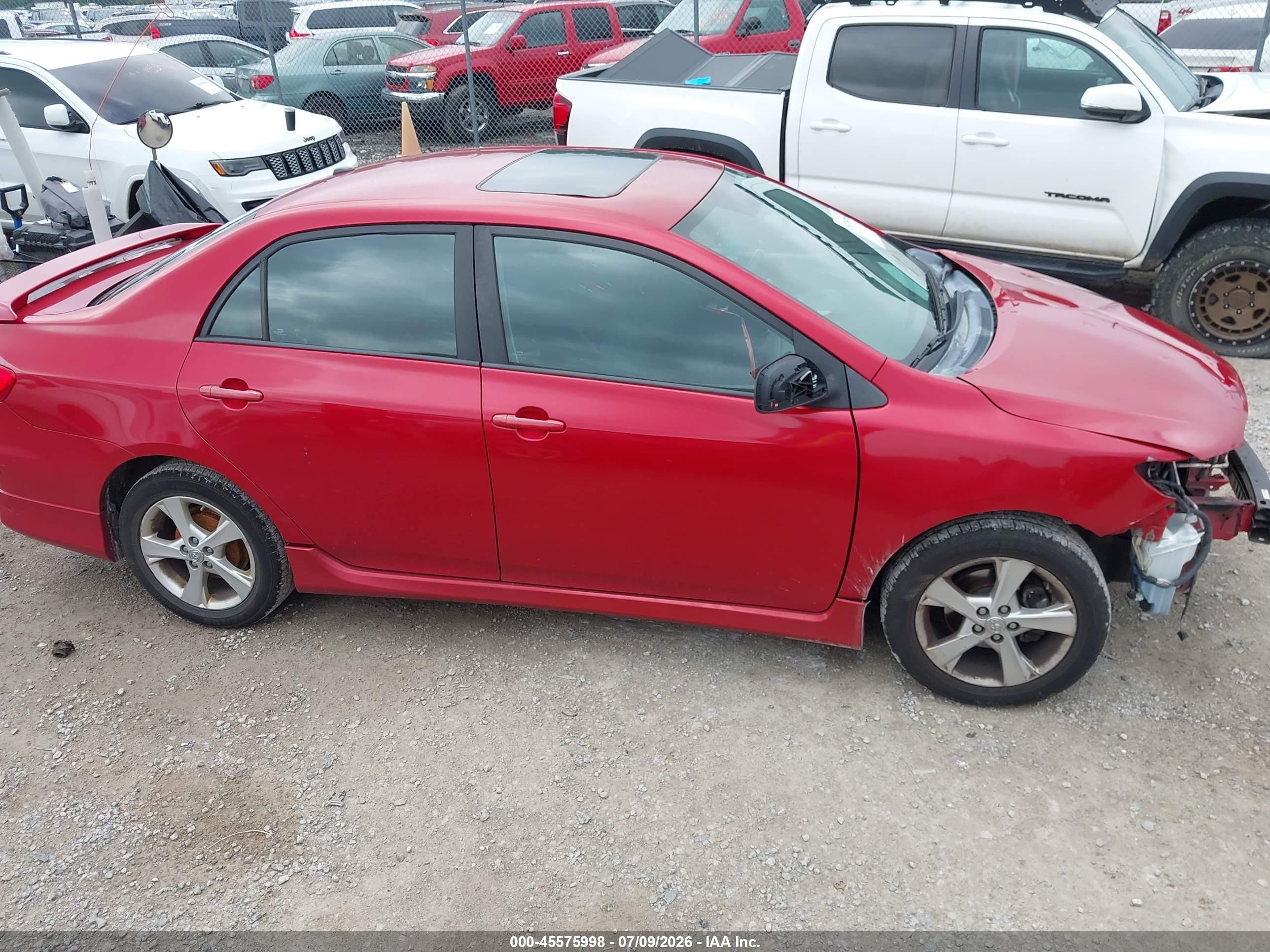2011 Toyota Corolla S Red vin: 2T1BU4EE9BC711102