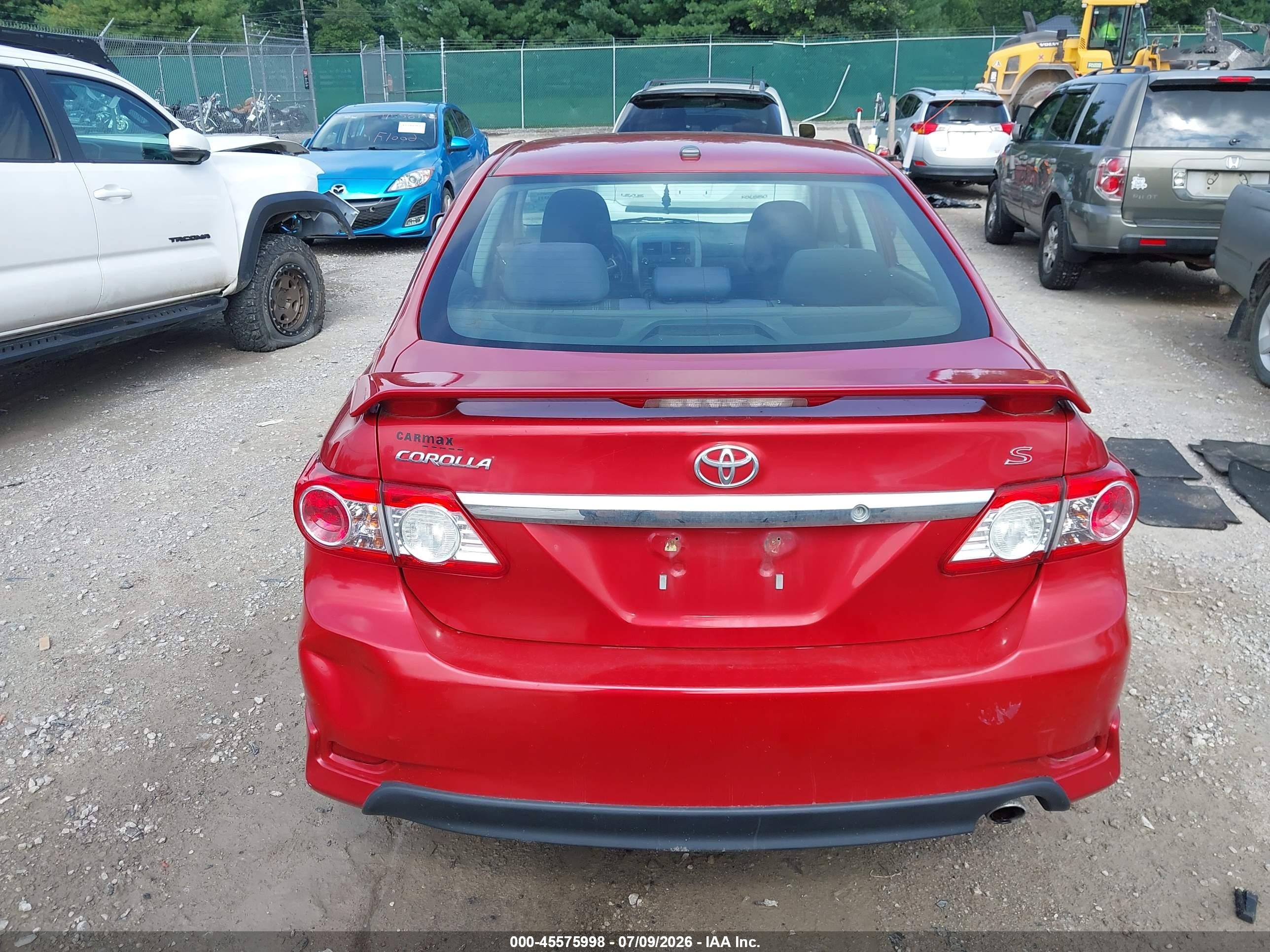 2011 Toyota Corolla S Red vin: 2T1BU4EE9BC711102