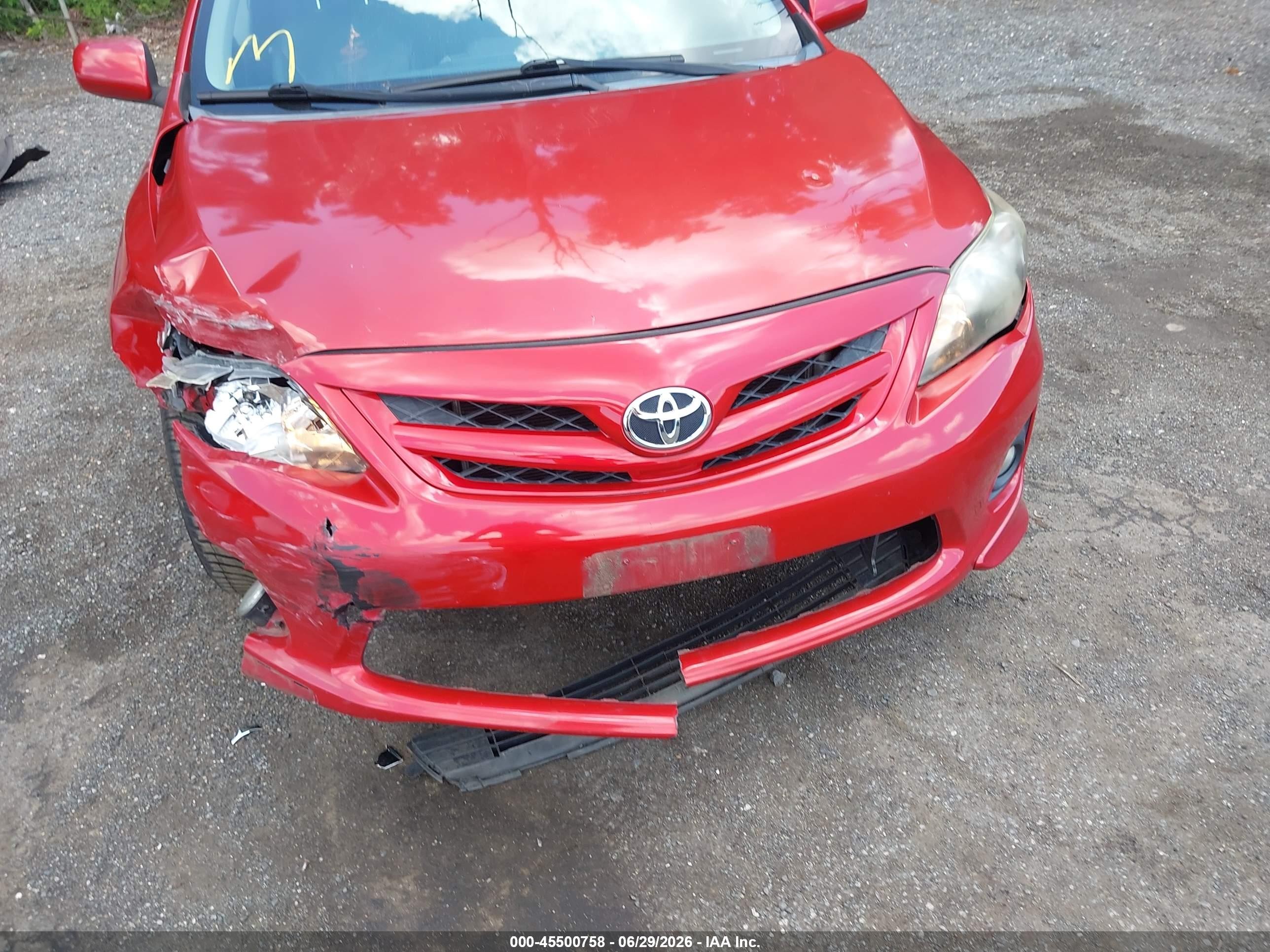 2012 Toyota Corolla S Red vin: 2T1BU4EE9CC854553